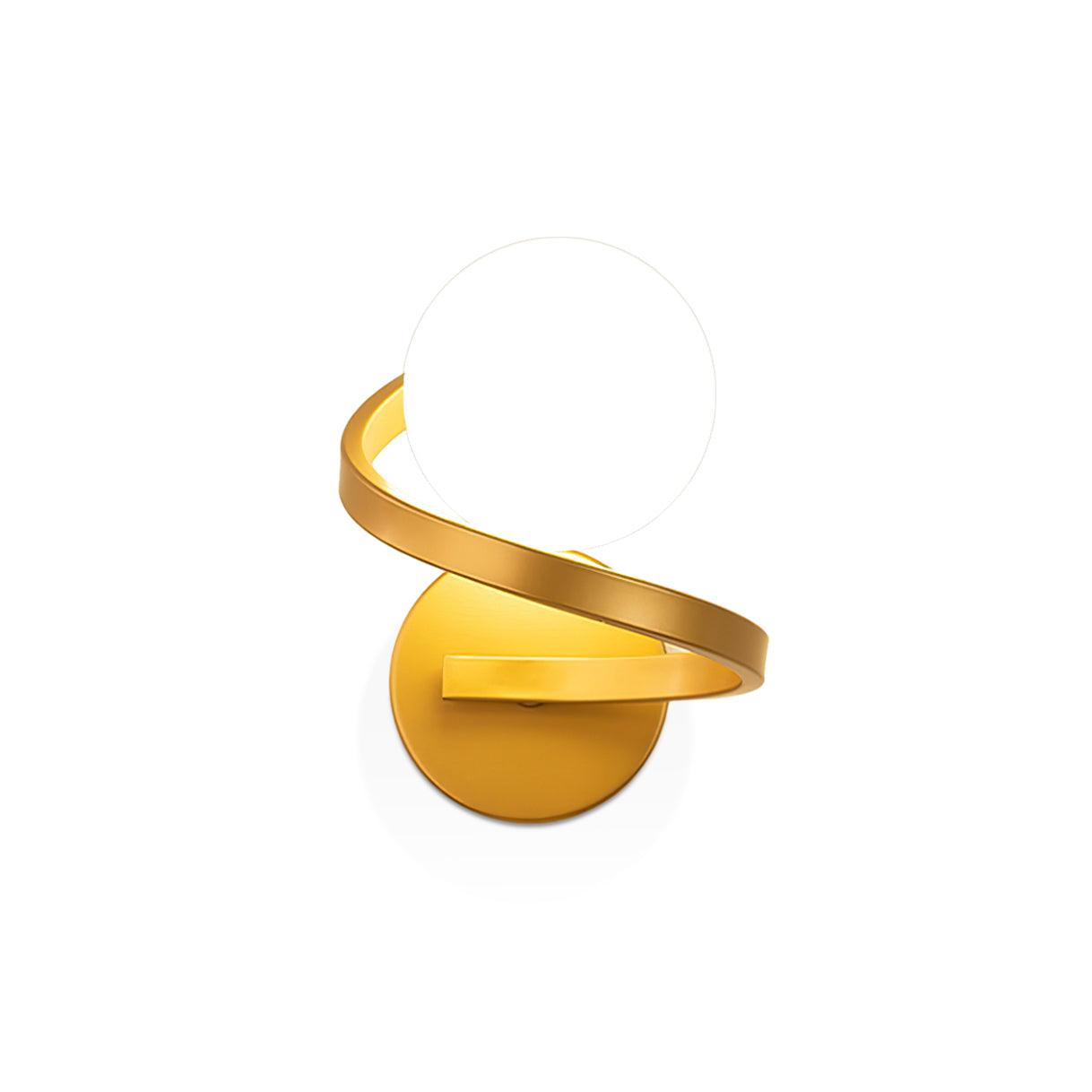 Yvian Curved Modern Minimalist Brass Glass Wall Lamp-Neutral Decor