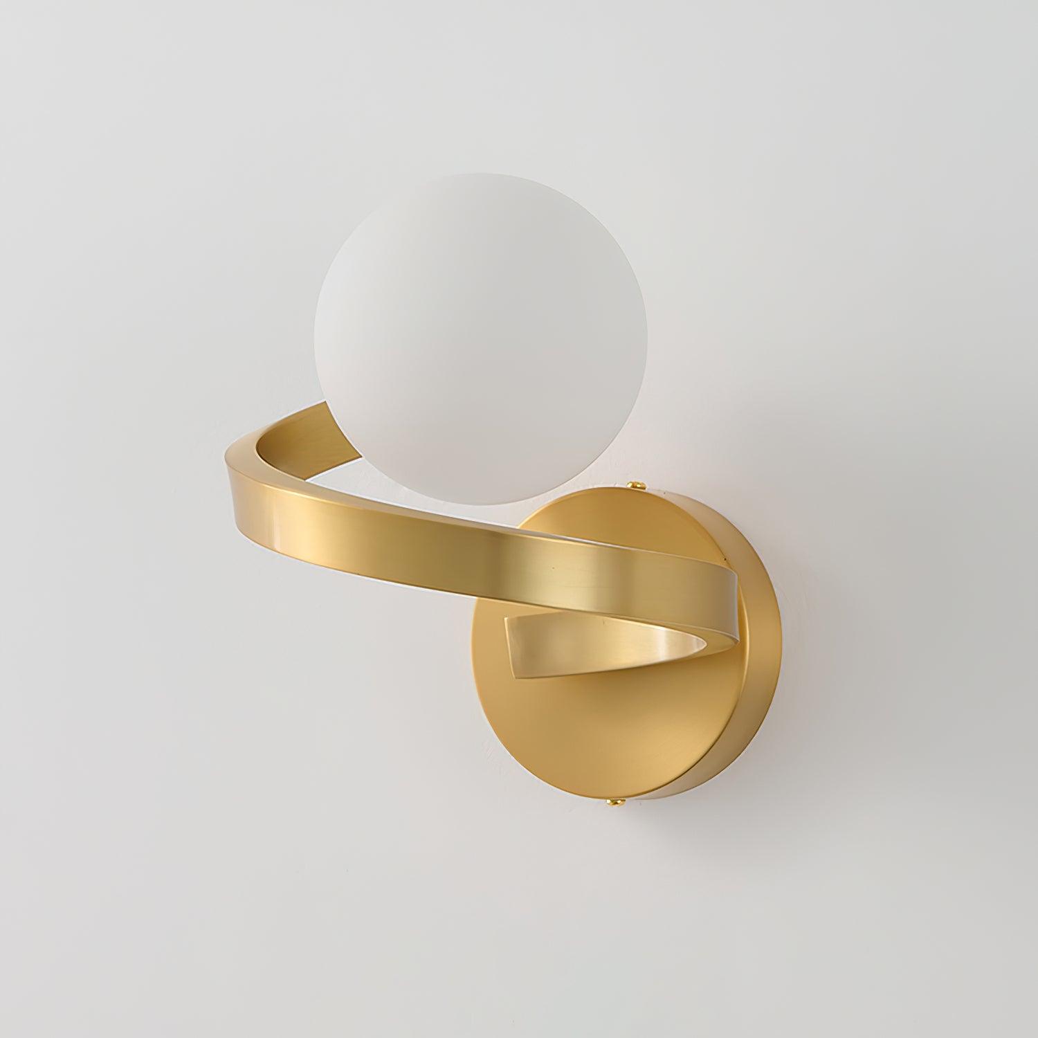 Yvian Curved Modern Minimalist Brass Glass Wall Lamp-Neutral Decor