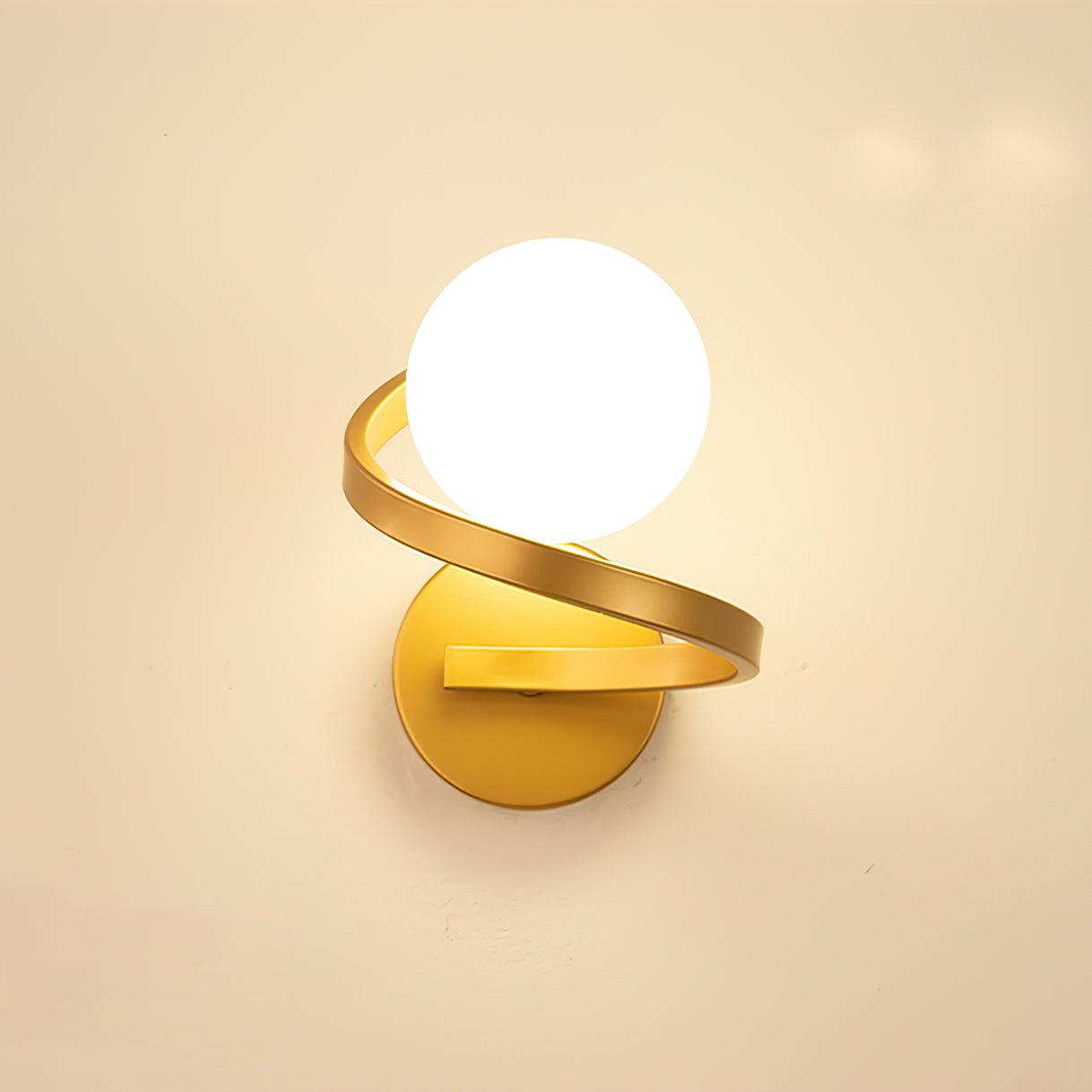 Yvian Curved Modern Minimalist Brass Glass Wall Lamp-Neutral Decor