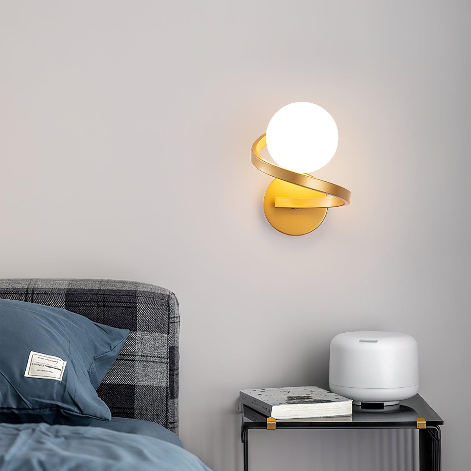 Yvian Curved Modern Minimalist Brass Glass Wall Lamp-Neutral Decor