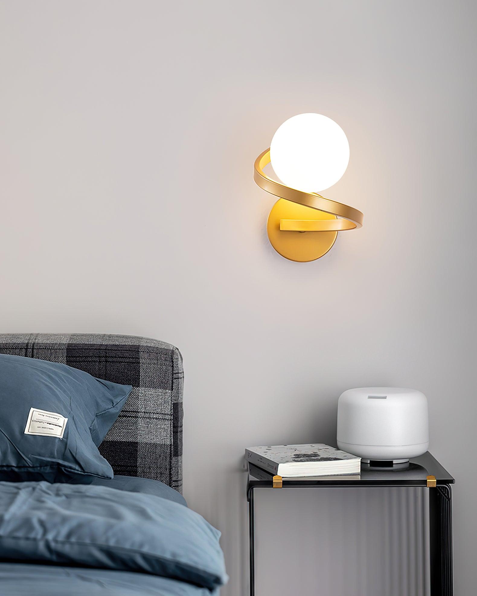 Yvian Curved Modern Minimalist Brass Glass Wall Lamp-Neutral Decor