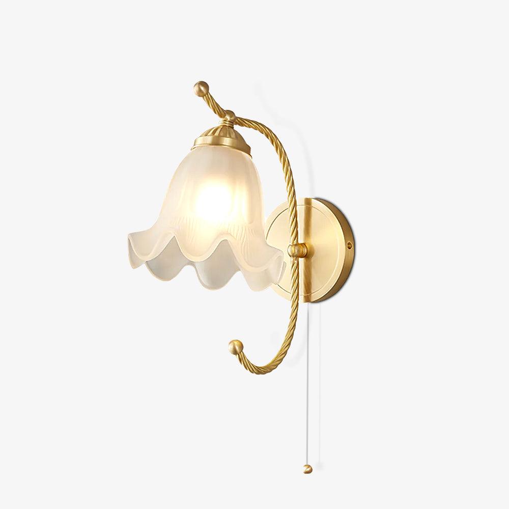 Lustra Wall Sconce Brass Gooseneck Glass-Neutral Decor