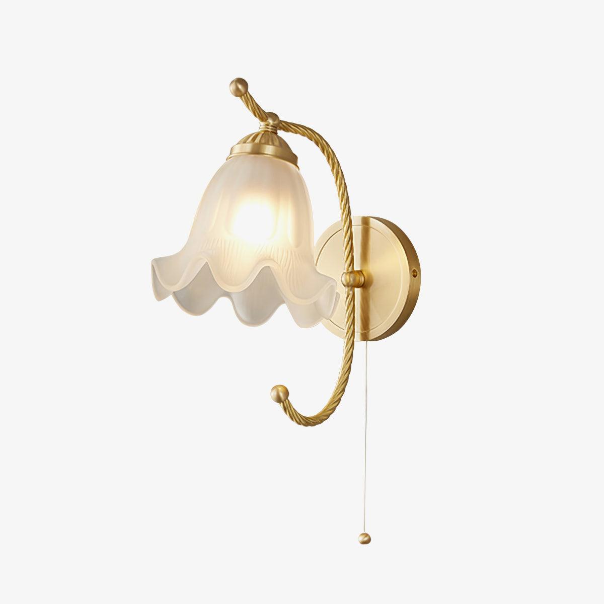 Lustra Wall Sconce Brass Gooseneck Glass-Neutral Decor