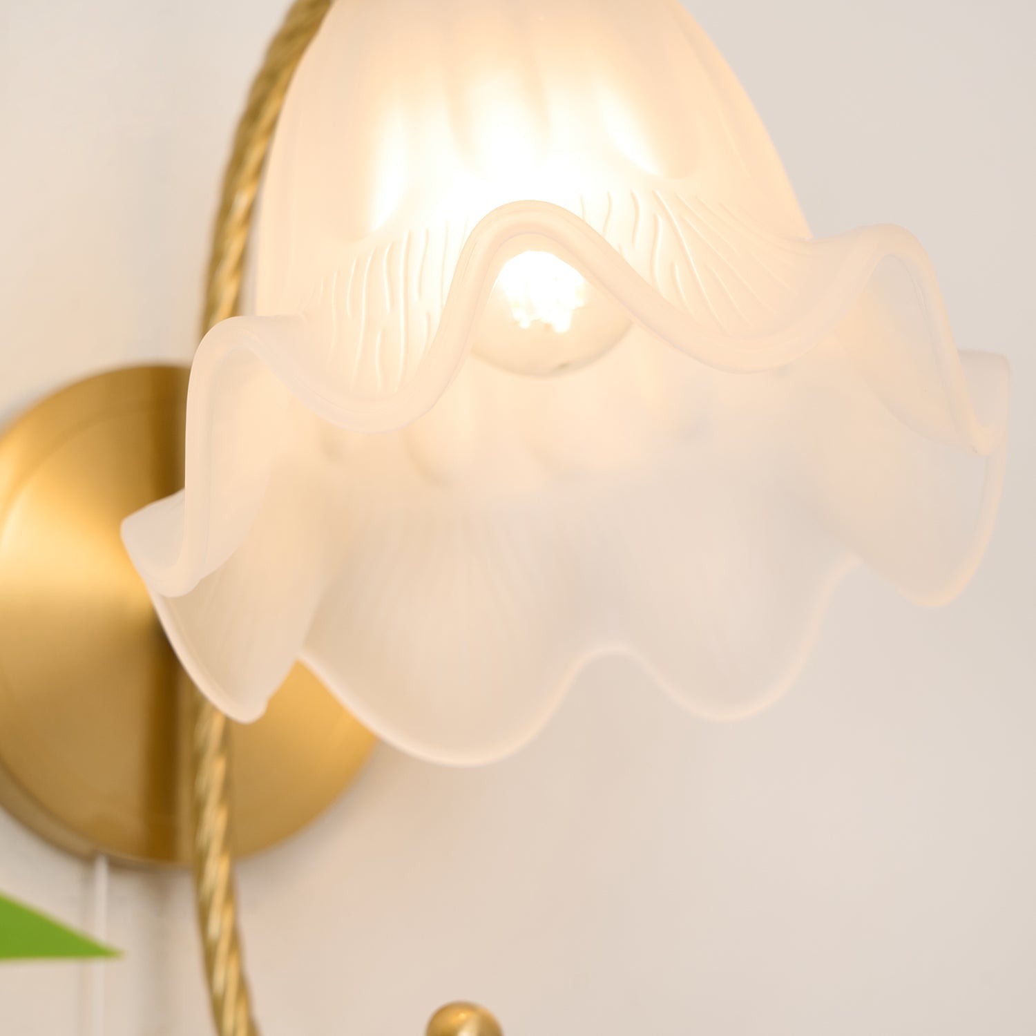 Lustra Wall Sconce Brass Gooseneck Glass-Neutral Decor