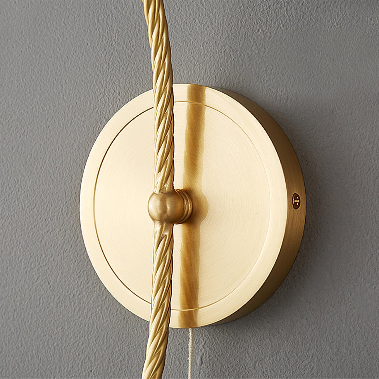 Lustra Wall Sconce Brass Gooseneck Glass-Neutral Decor