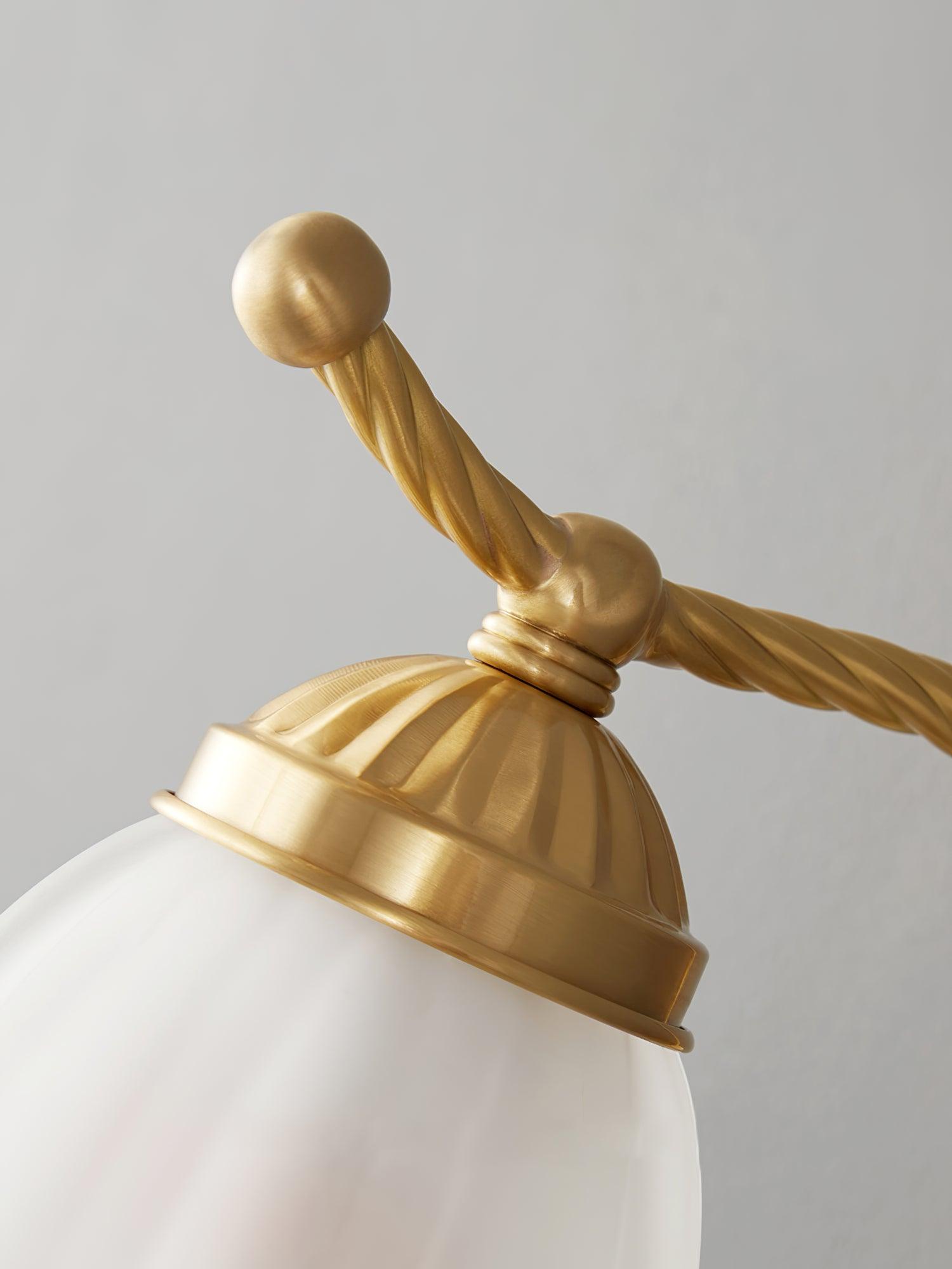 Lustra Wall Sconce Brass Gooseneck Glass-Neutral Decor