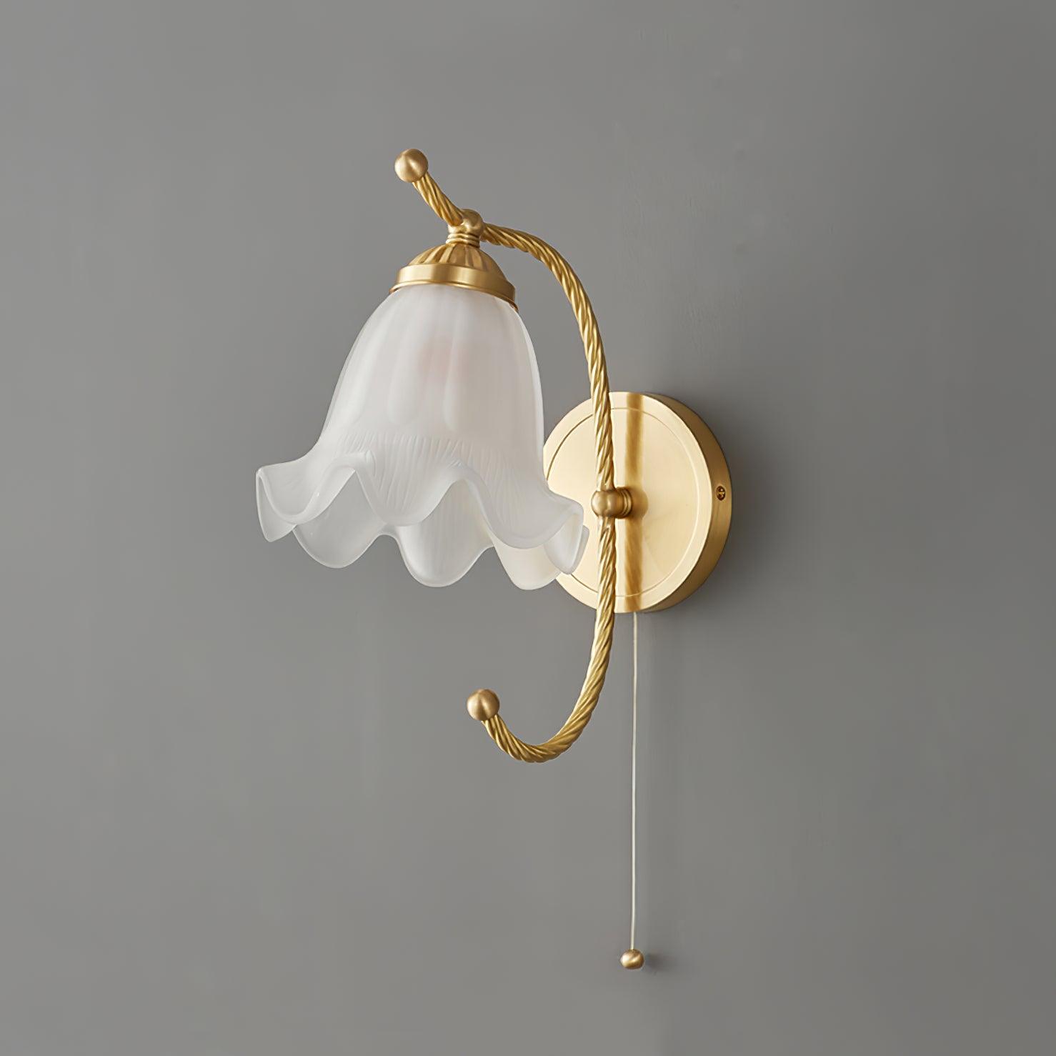 Lustra Wall Sconce Brass Gooseneck Glass-Neutral Decor