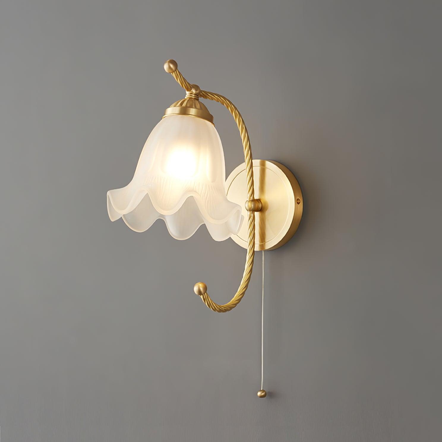 Lustra Wall Sconce Brass Gooseneck Glass-Neutral Decor