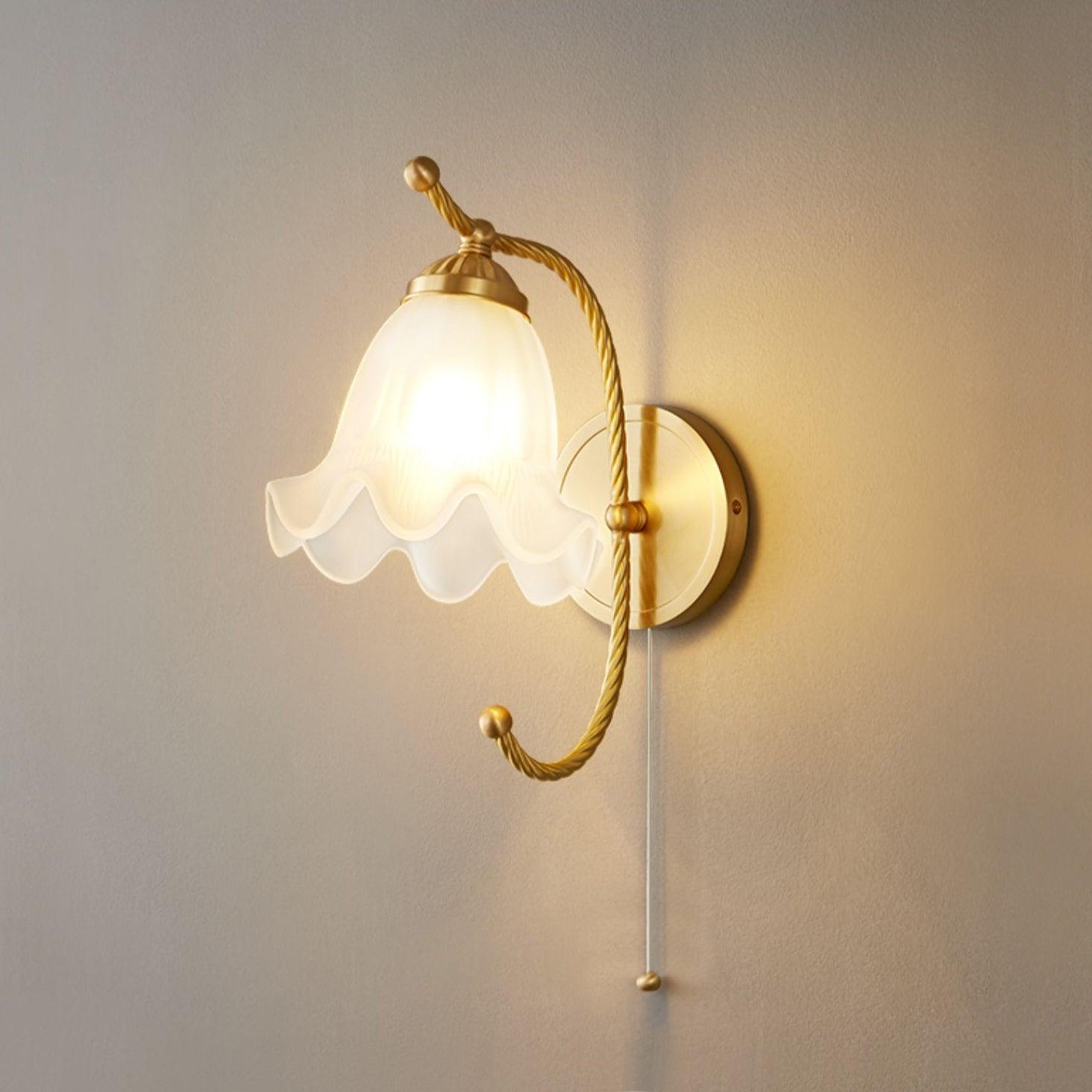 Lustra Wall Sconce Brass Gooseneck Glass-Neutral Decor