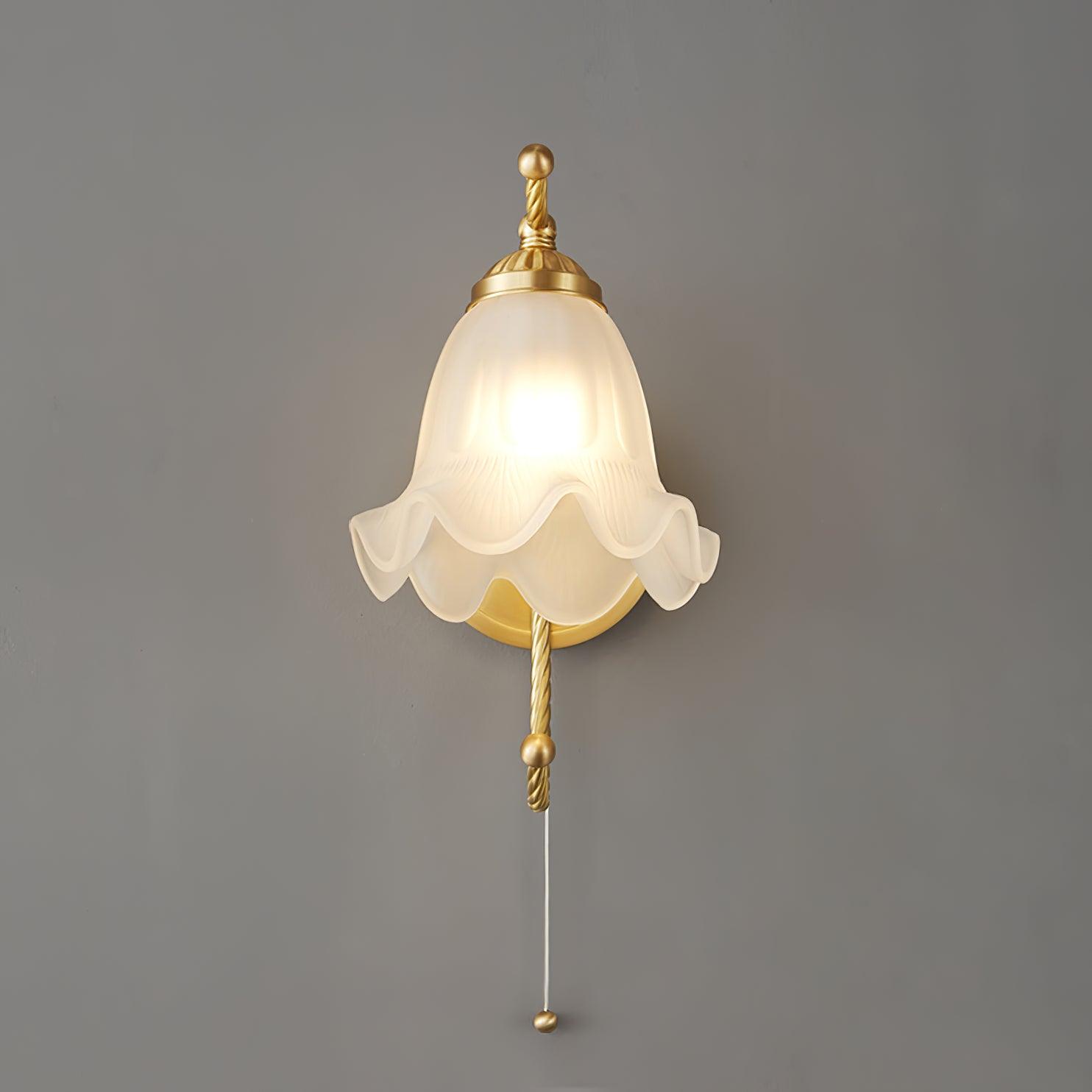 Lustra Wall Sconce Brass Gooseneck Glass-Neutral Decor