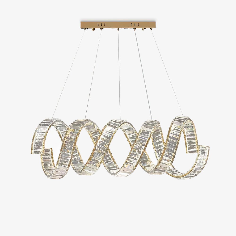 Lustra Chandelier Curved LED Crystal Luxurious-Neutral Decor