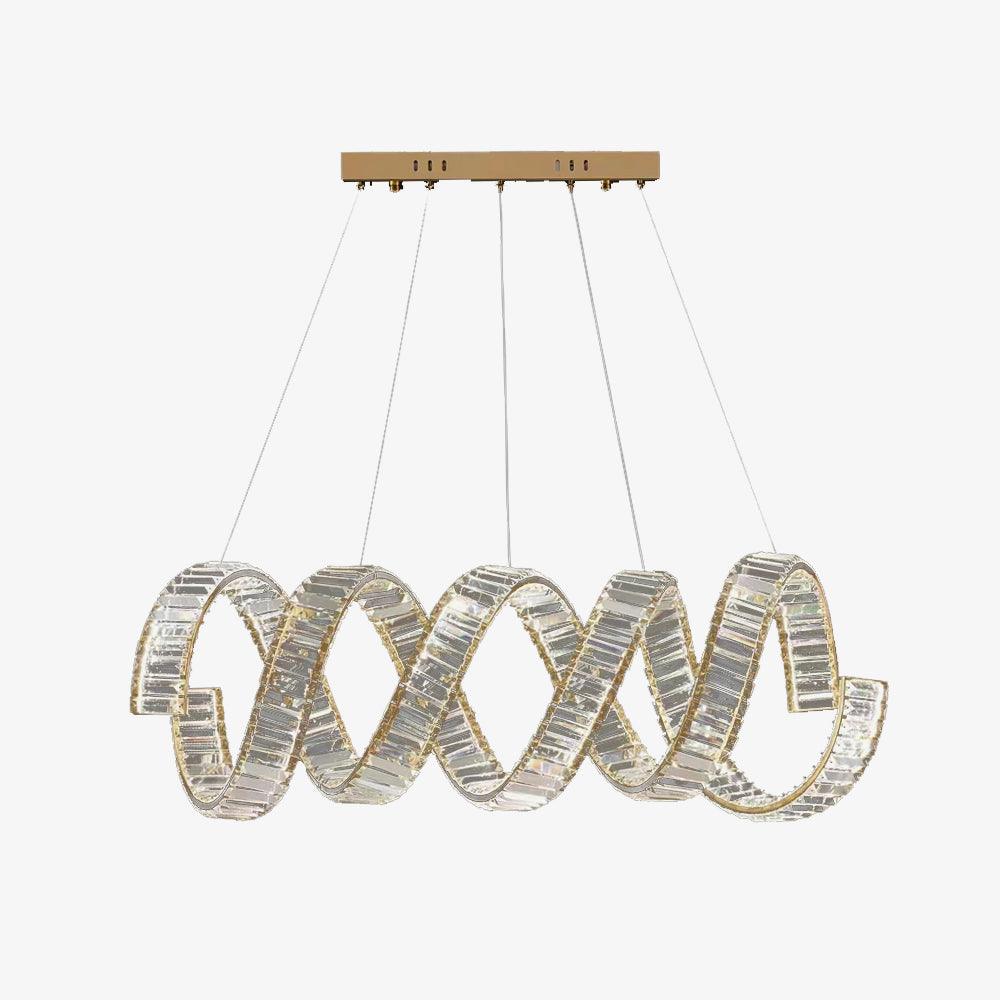 Lustra Chandelier Curved LED Crystal Luxurious-Neutral Decor
