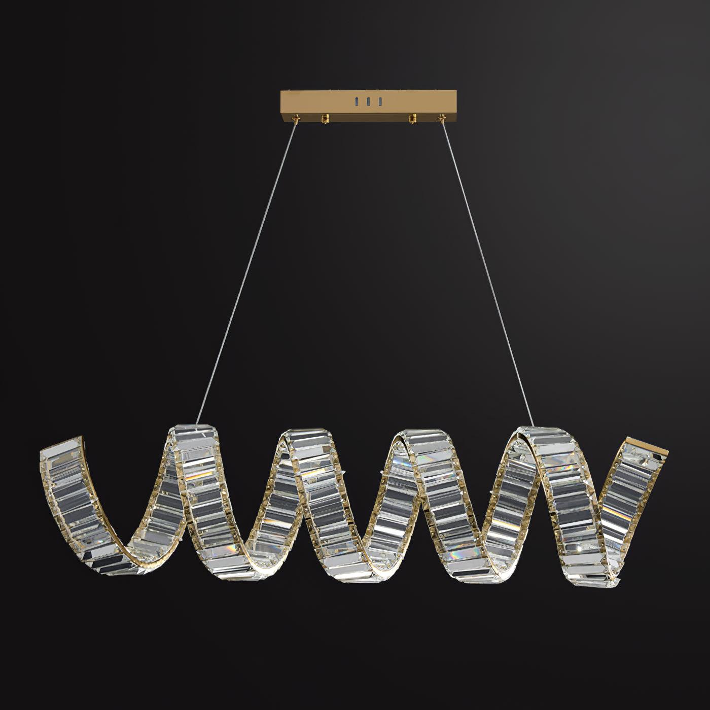 Lustra Chandelier Curved LED Crystal Luxurious-Neutral Decor