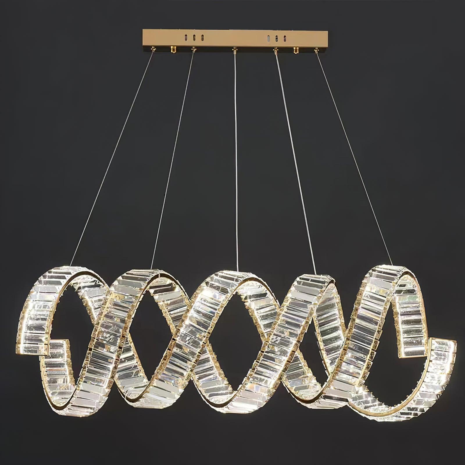 Lustra Chandelier Curved LED Crystal Luxurious-Neutral Decor