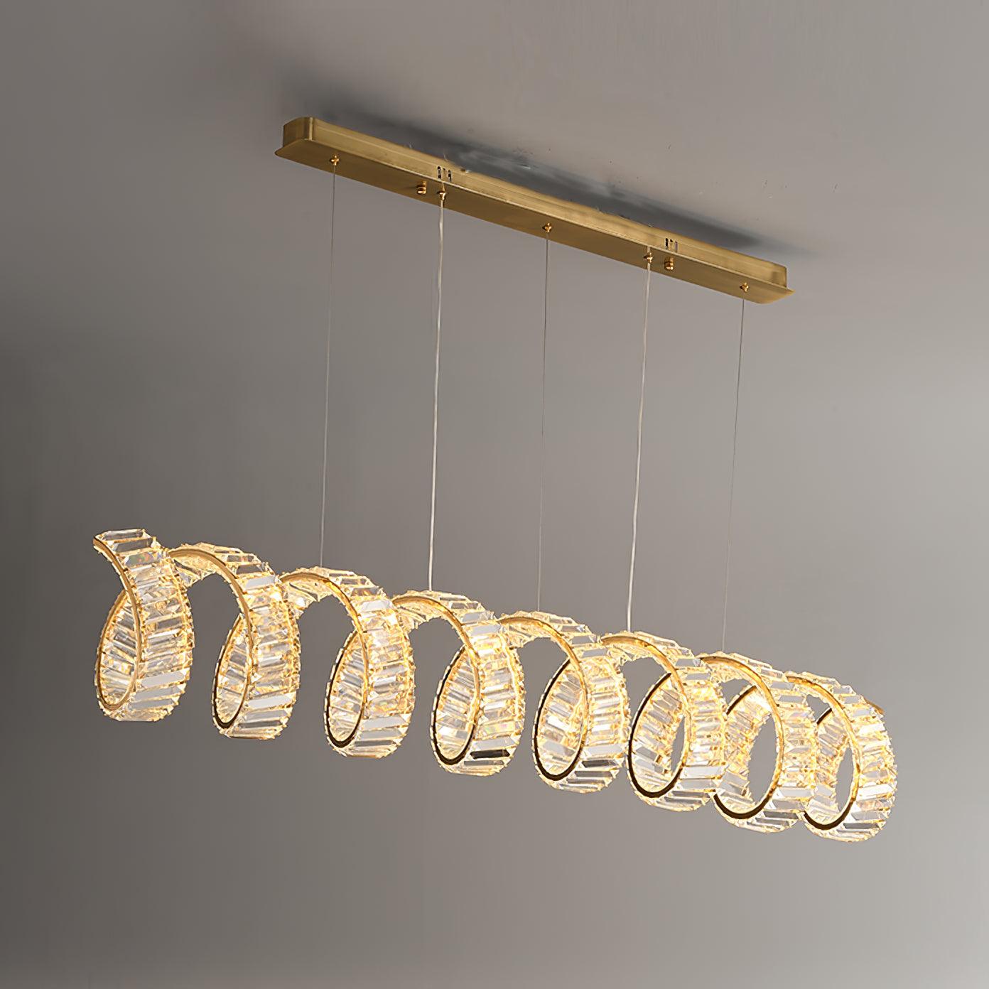 Lustra Chandelier Curved LED Crystal Luxurious-Neutral Decor