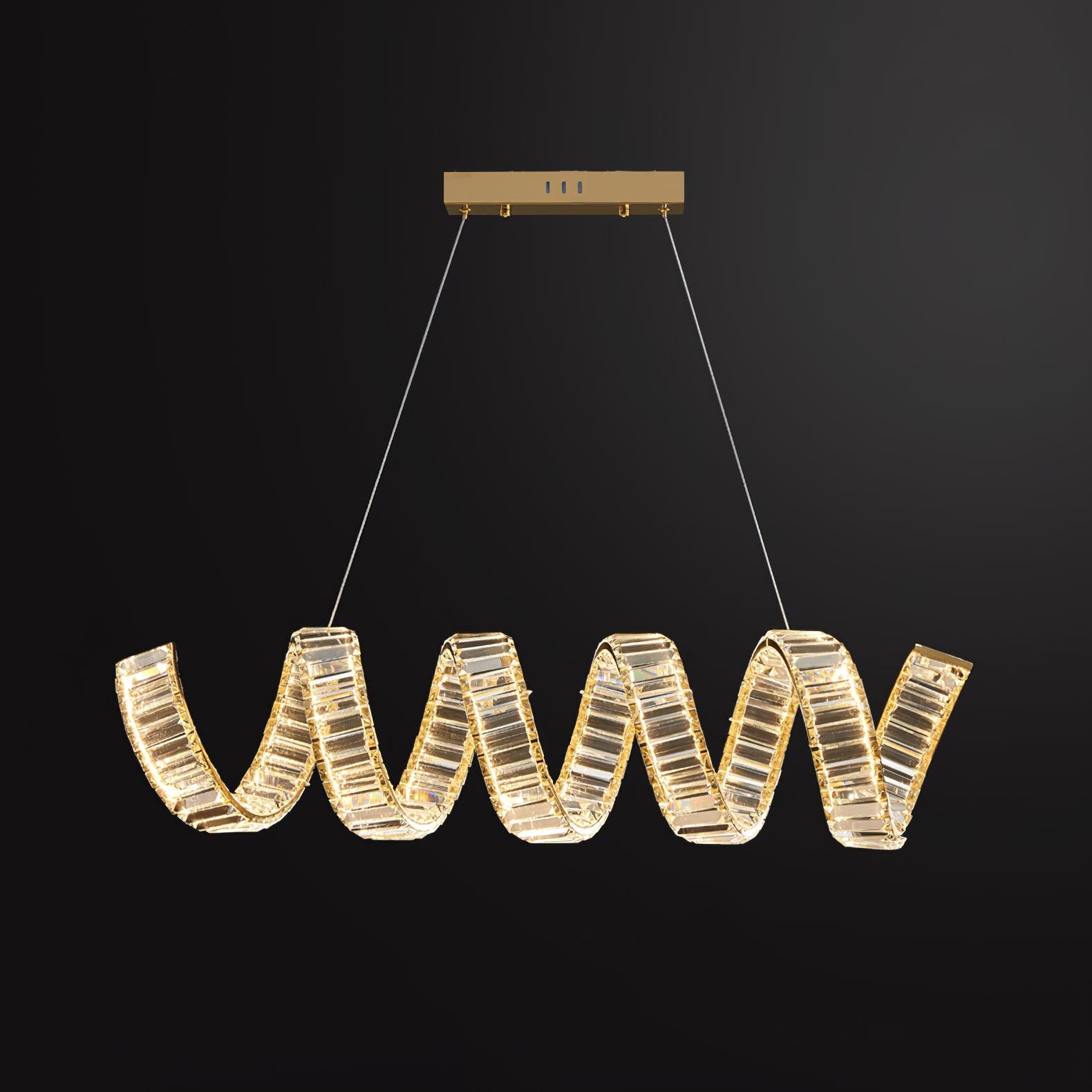 Lustra Chandelier Curved LED Crystal Luxurious-Neutral Decor