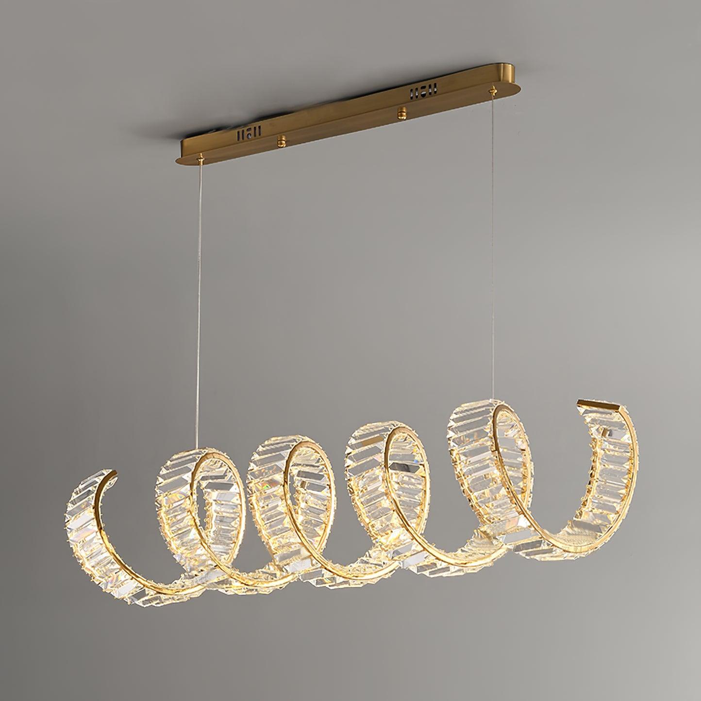 Lustra Chandelier Curved LED Crystal Luxurious-Neutral Decor