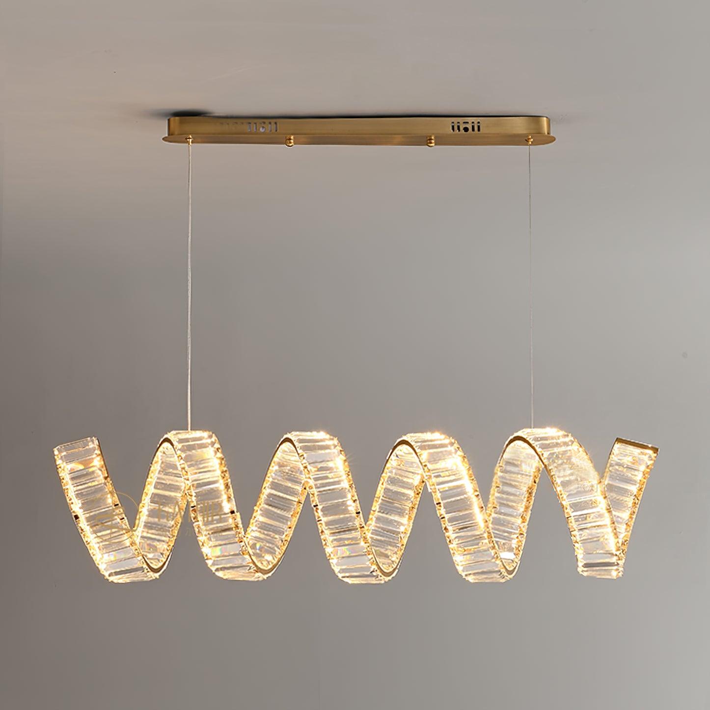 Lustra Chandelier Curved LED Crystal Luxurious-Neutral Decor