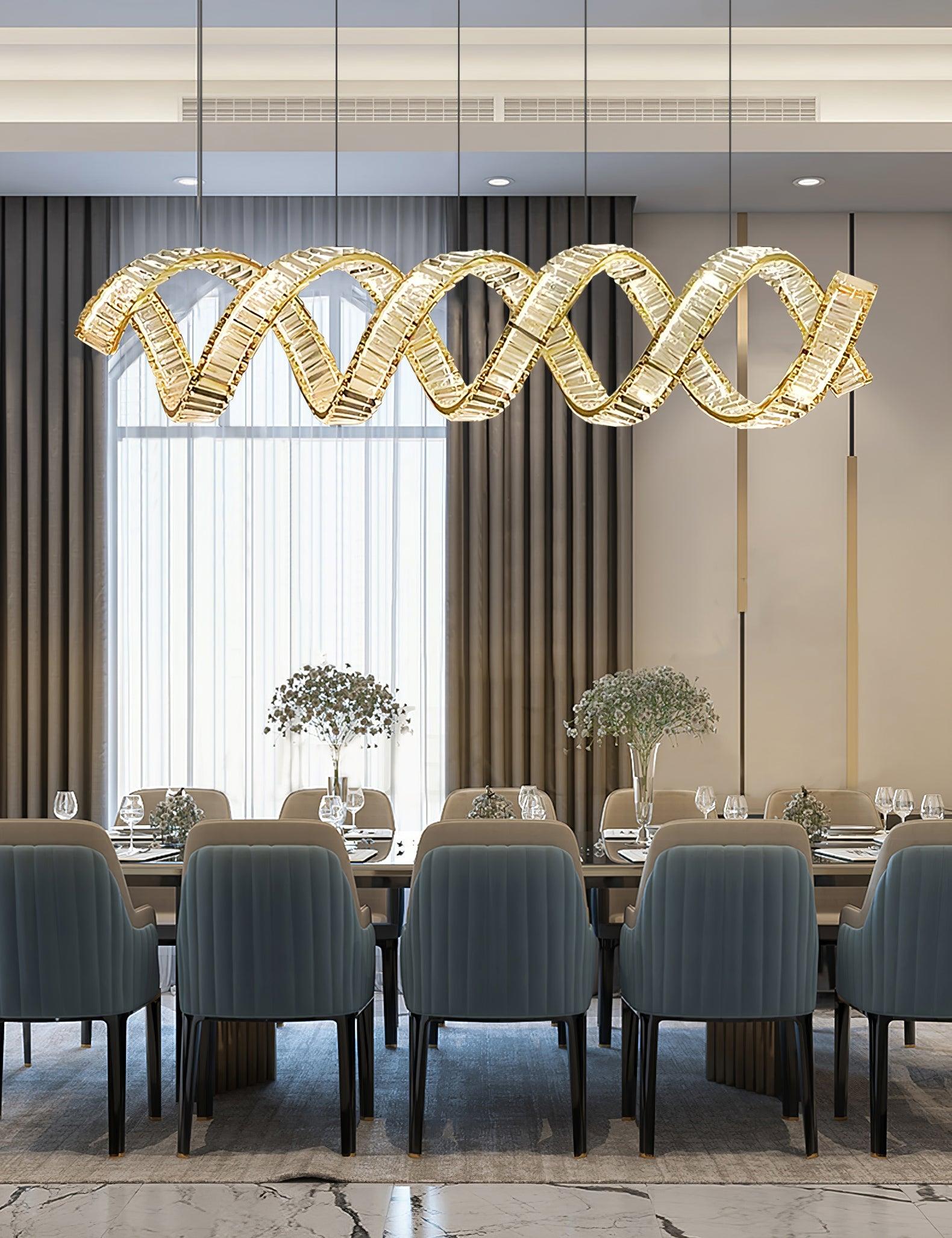 Lustra Chandelier Curved LED Crystal Luxurious-Neutral Decor