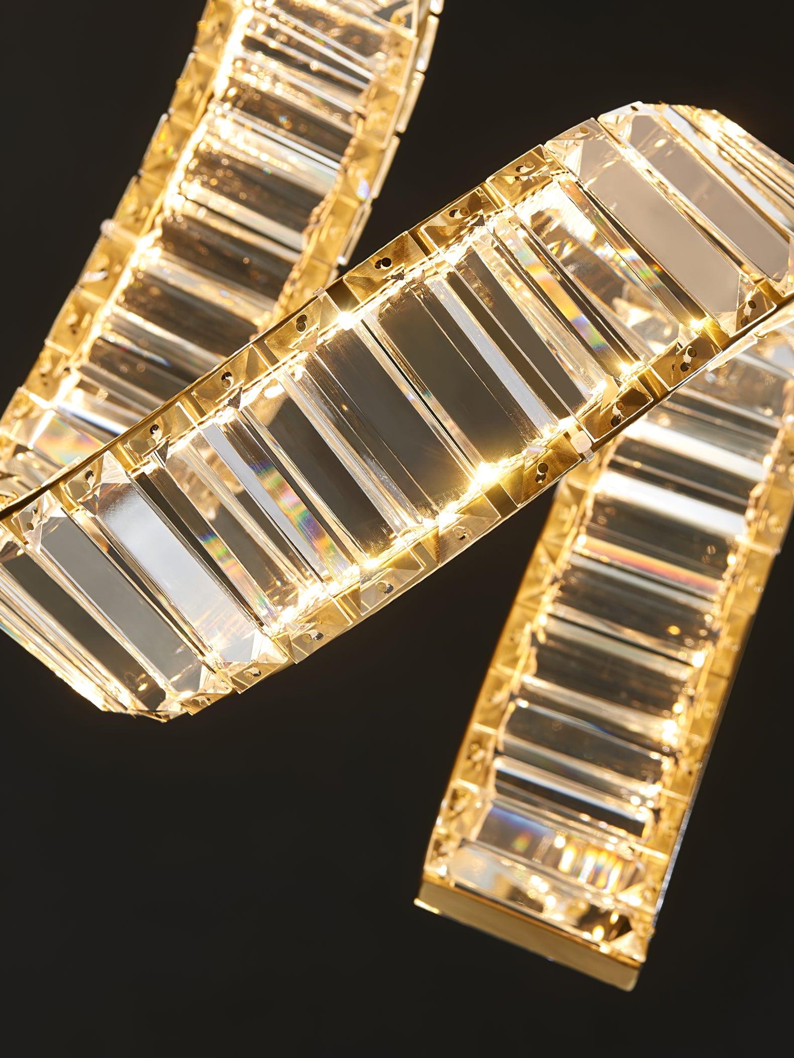 Lustra Chandelier Curved LED Crystal Luxurious-Neutral Decor