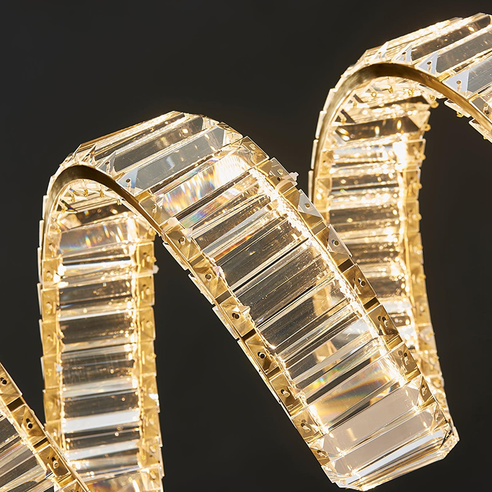 Lustra Chandelier Curved LED Crystal Luxurious-Neutral Decor