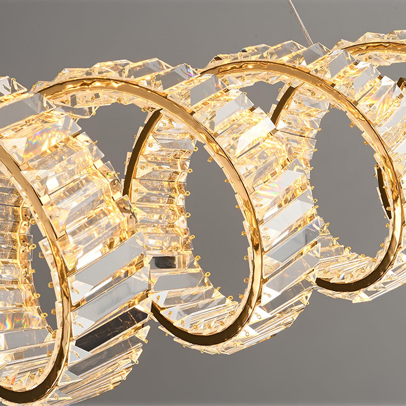 Lustra Chandelier Curved LED Crystal Luxurious-Neutral Decor