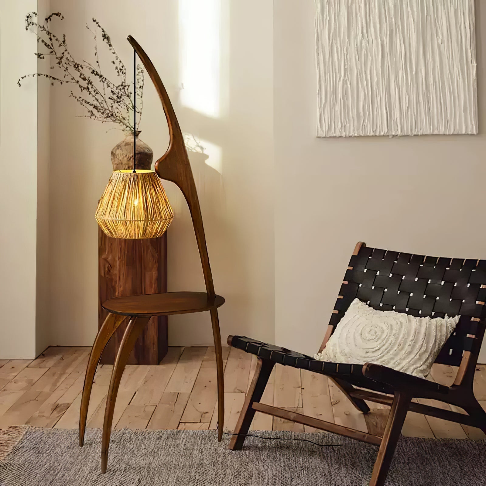 Eloz Curved Mantis Arm Floor Lamp-Neutral Decor