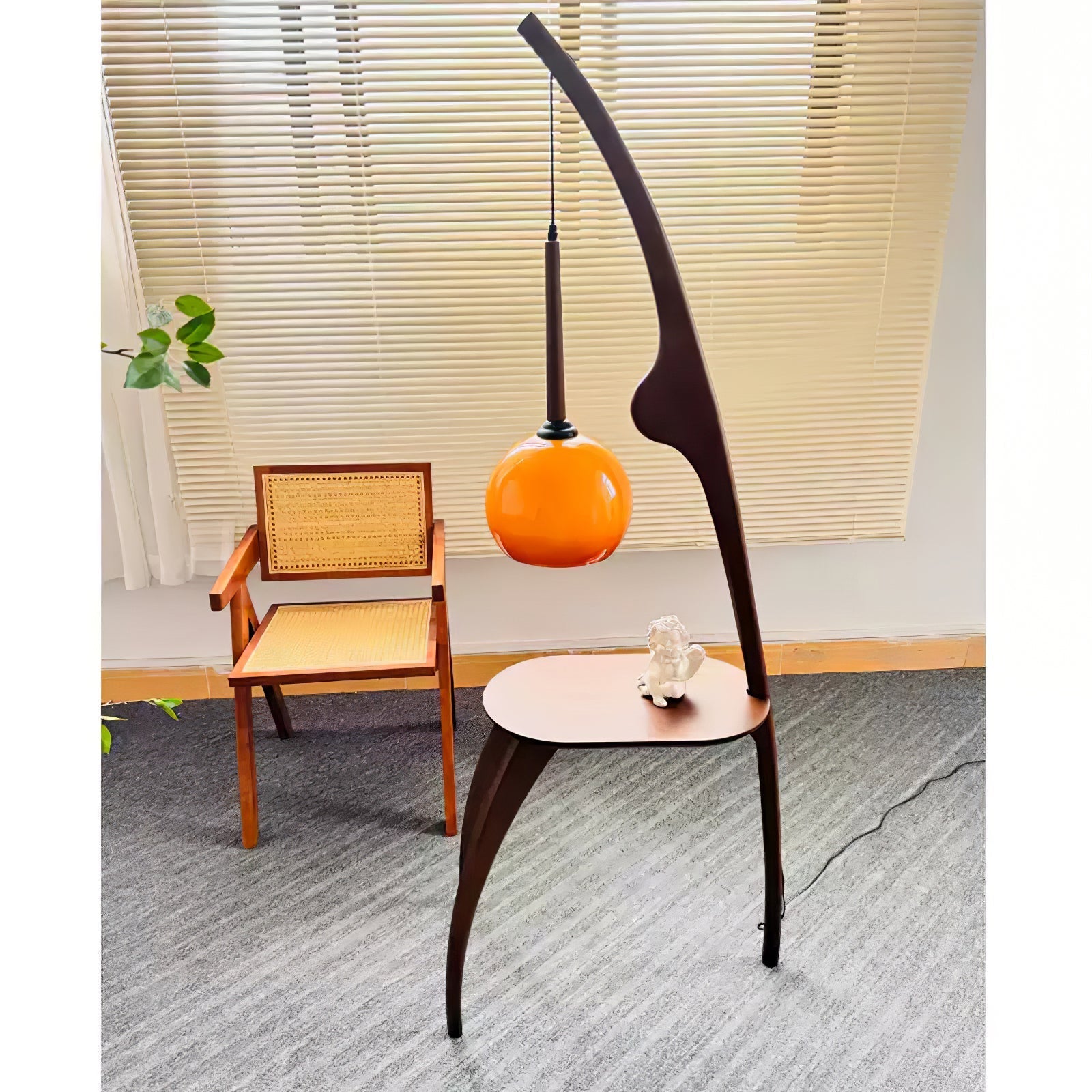 Eloz Curved Mantis Arm Floor Lamp-Neutral Decor