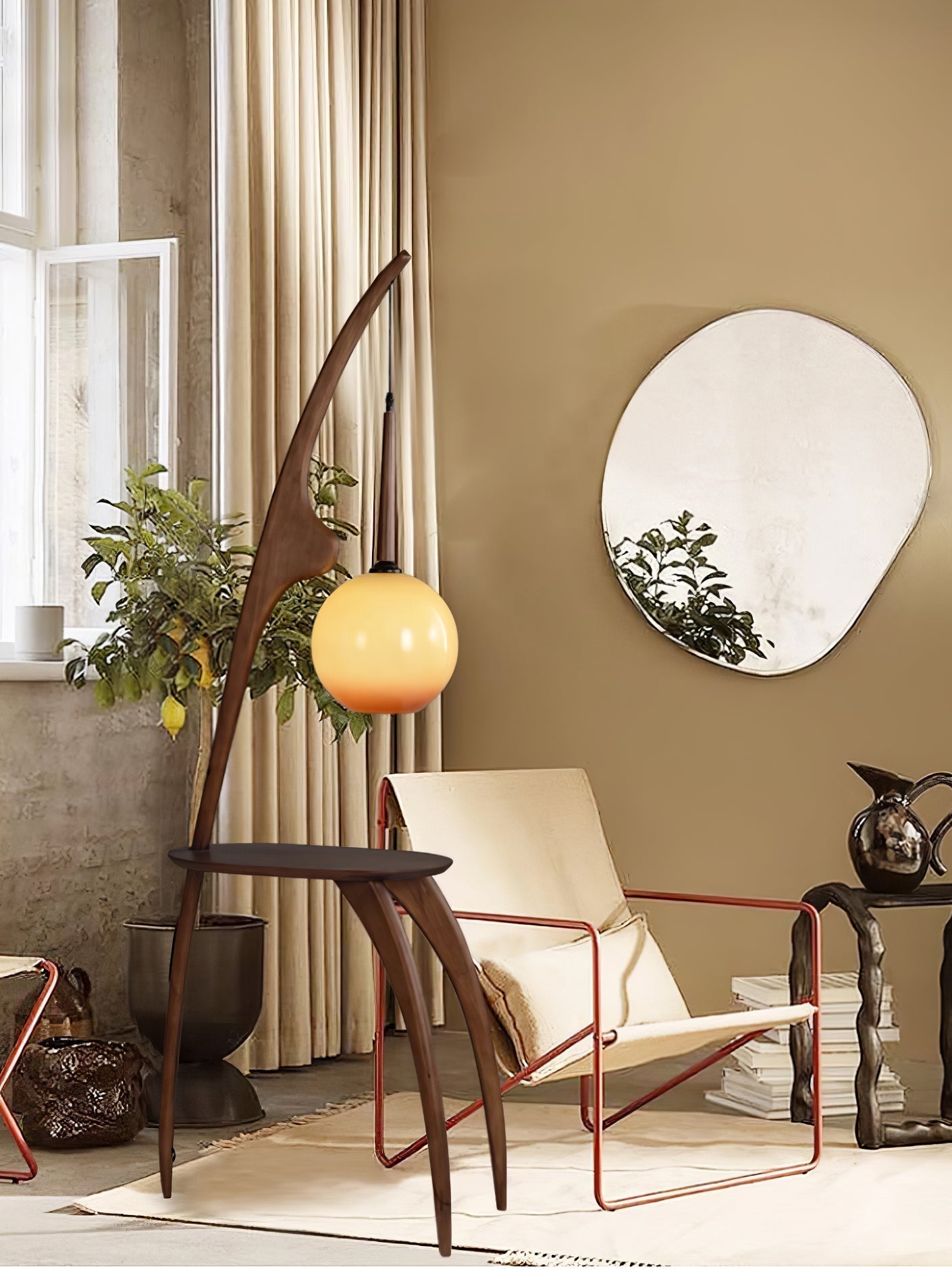 Eloz Curved Mantis Arm Floor Lamp-Neutral Decor