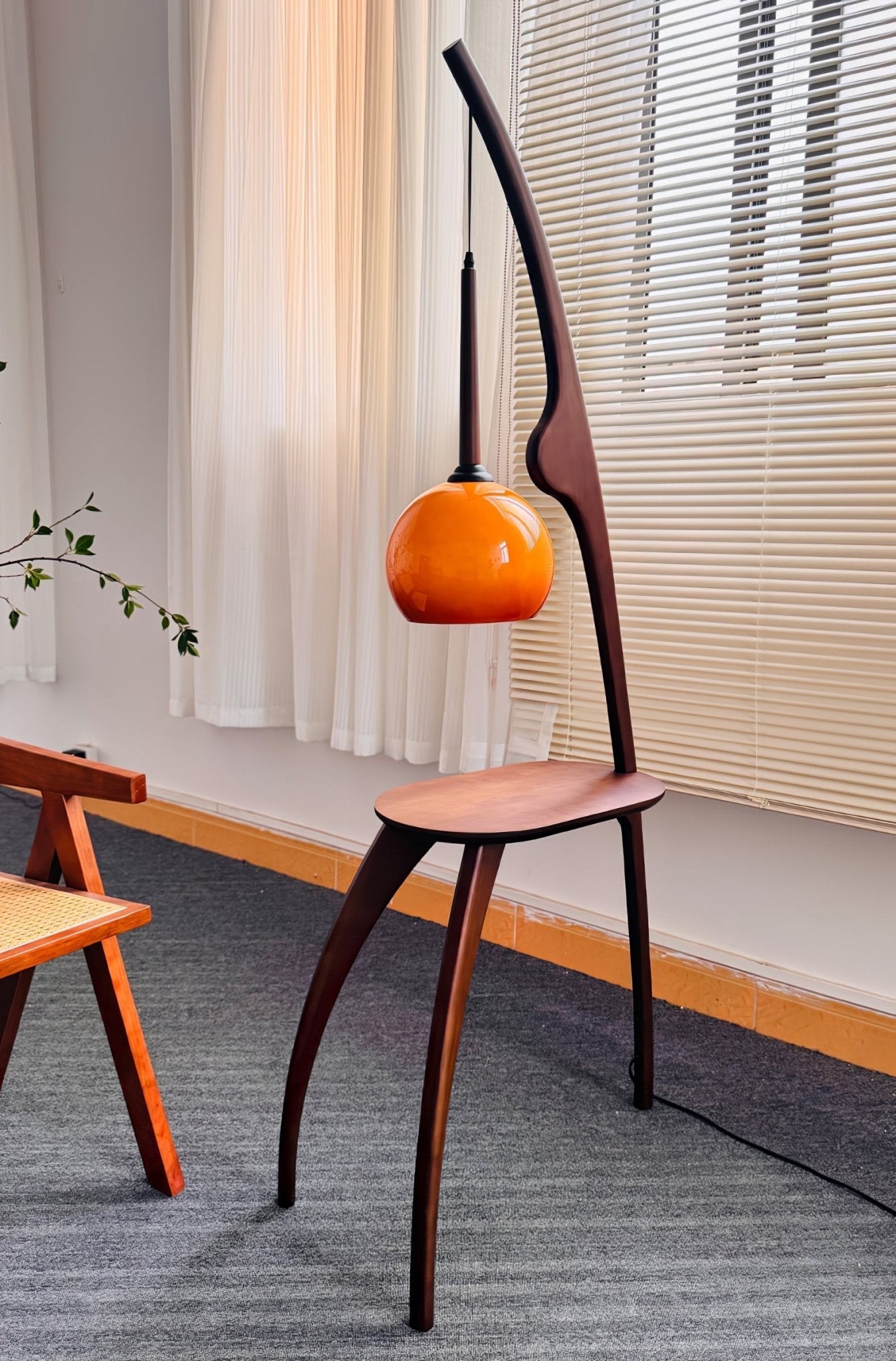Eloz Curved Mantis Arm Floor Lamp-Neutral Decor