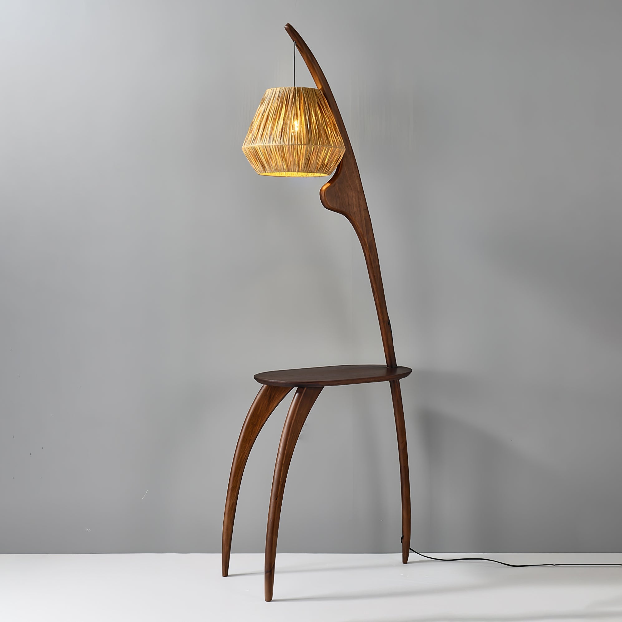 Eloz Curved Mantis Arm Floor Lamp-Neutral Decor