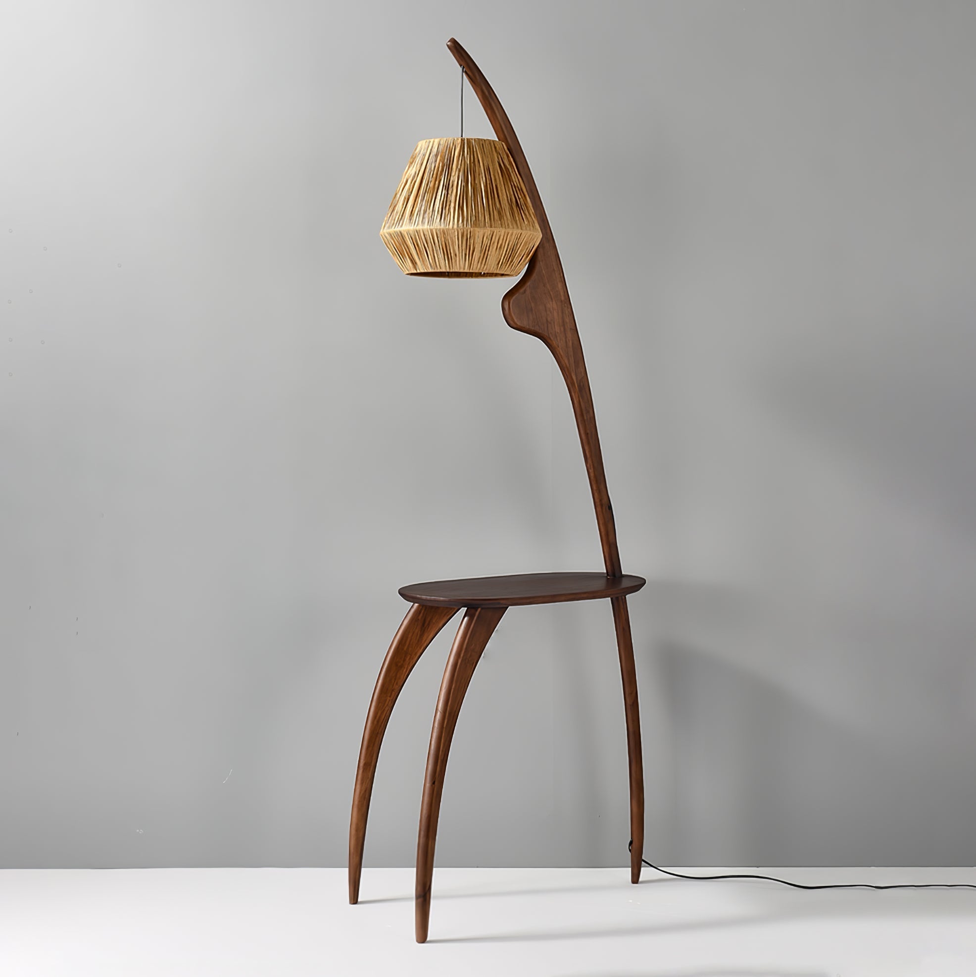 Eloz Curved Mantis Arm Floor Lamp-Neutral Decor