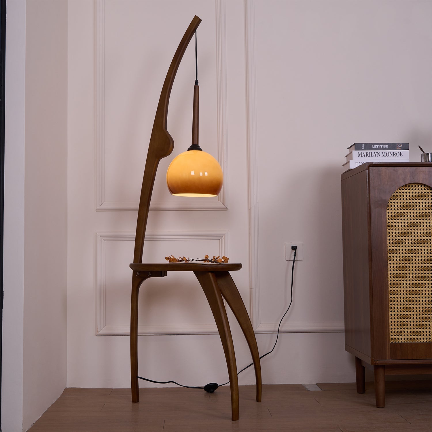 Eloz Curved Mantis Arm Floor Lamp-Neutral Decor