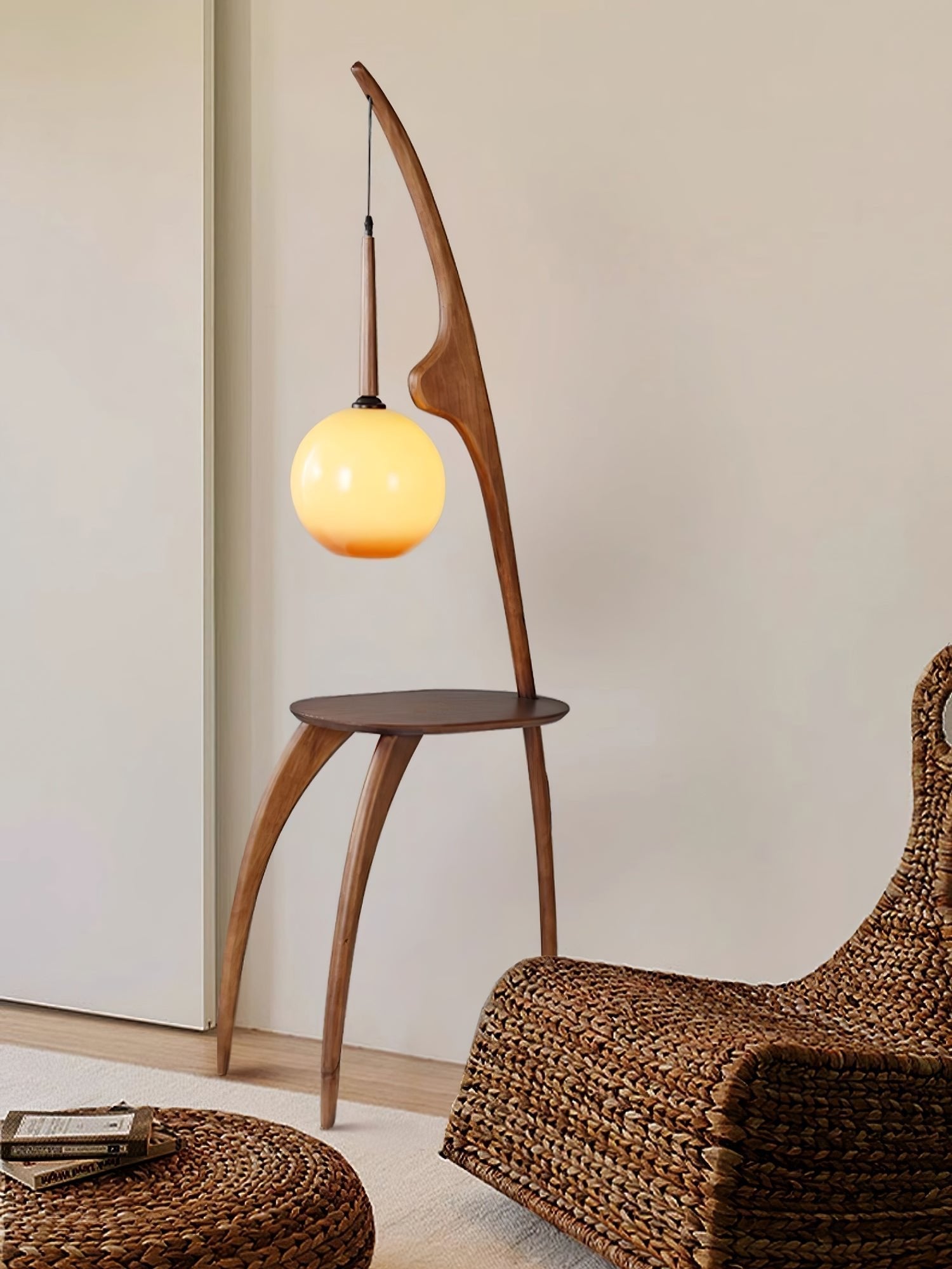 Eloz Curved Mantis Arm Floor Lamp-Neutral Decor