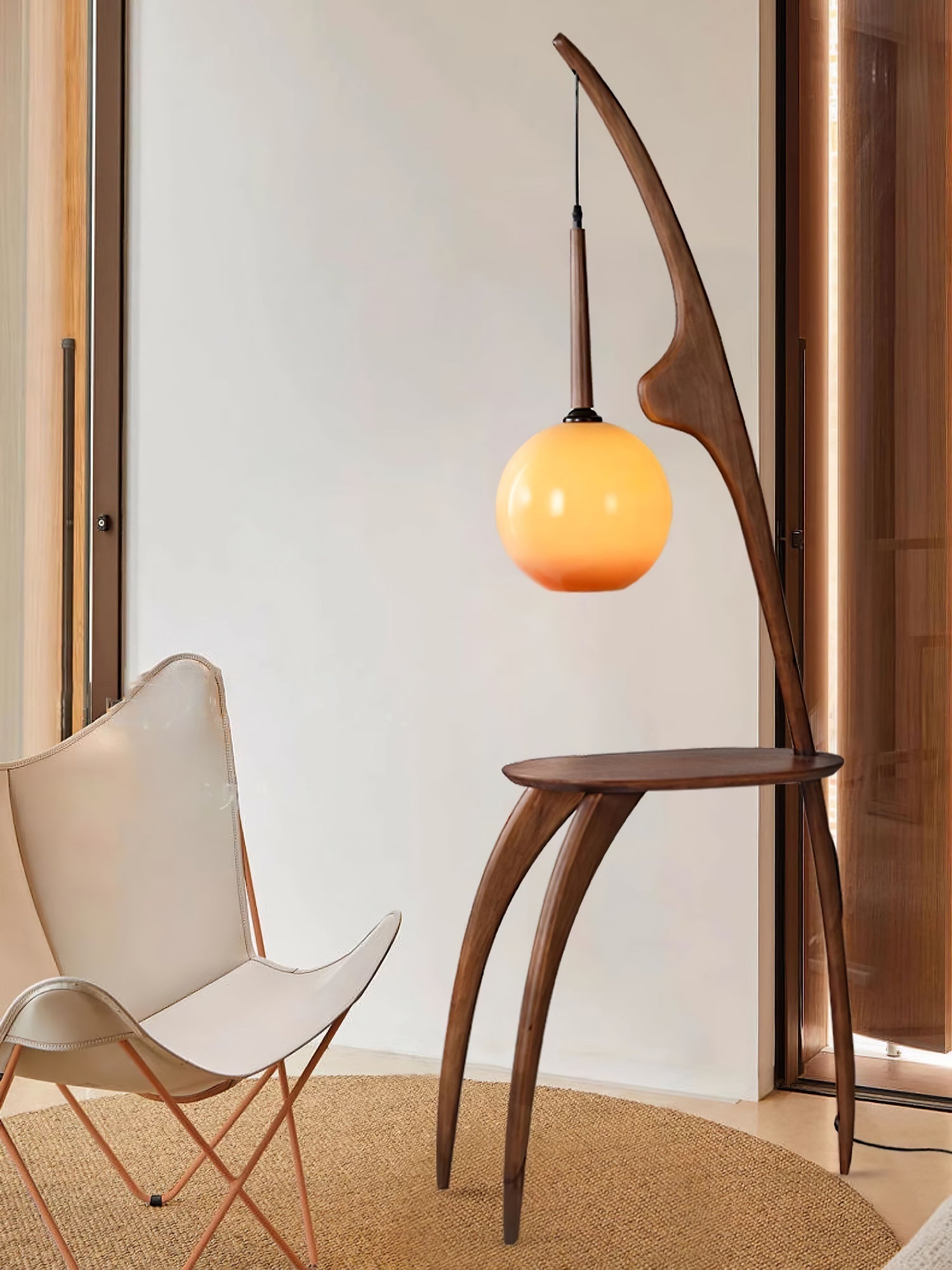 Eloz Curved Mantis Arm Floor Lamp-Neutral Decor