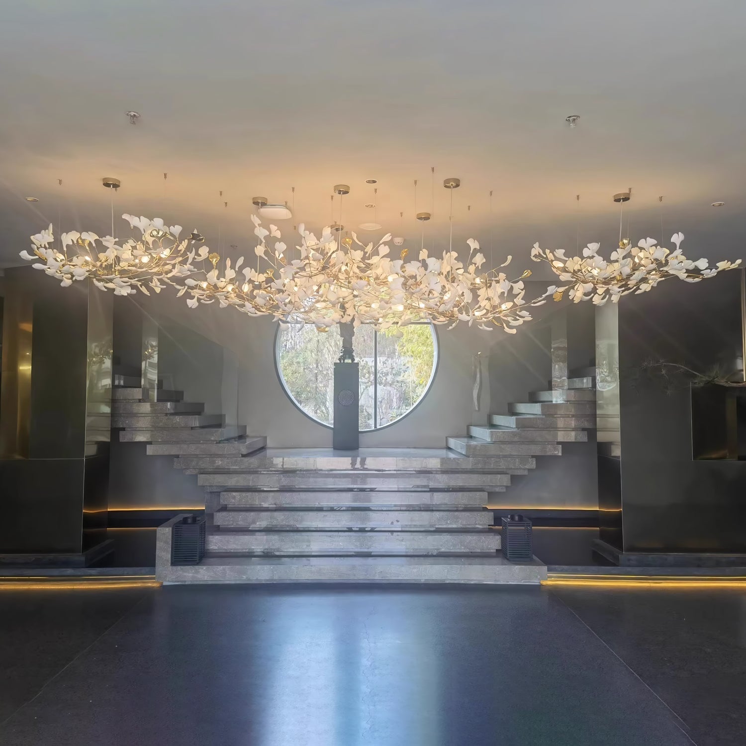 Eurzoris Gingko Leaf Chandelier-Neutral Decor