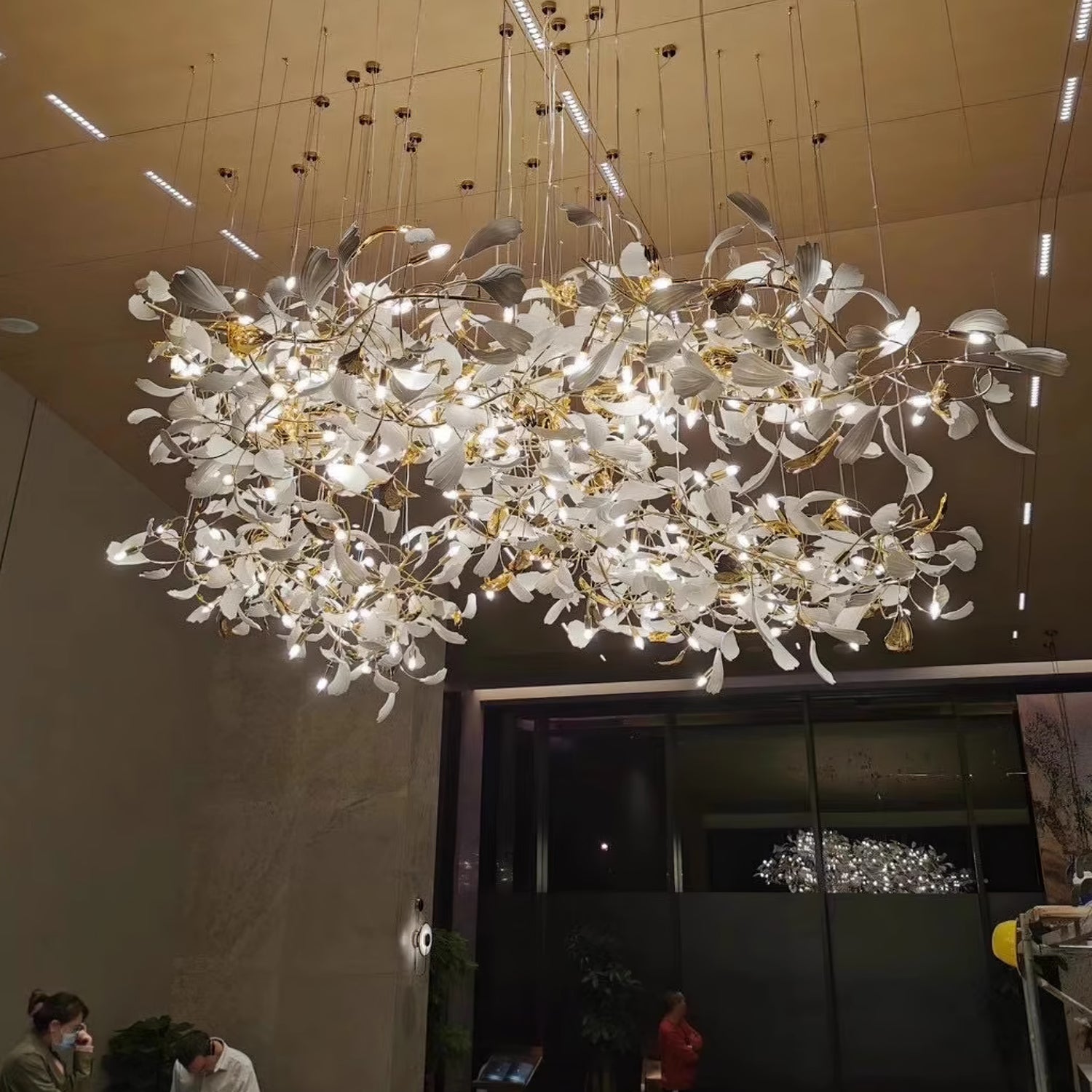 Eurzoris Gingko Leaf Chandelier-Neutral Decor