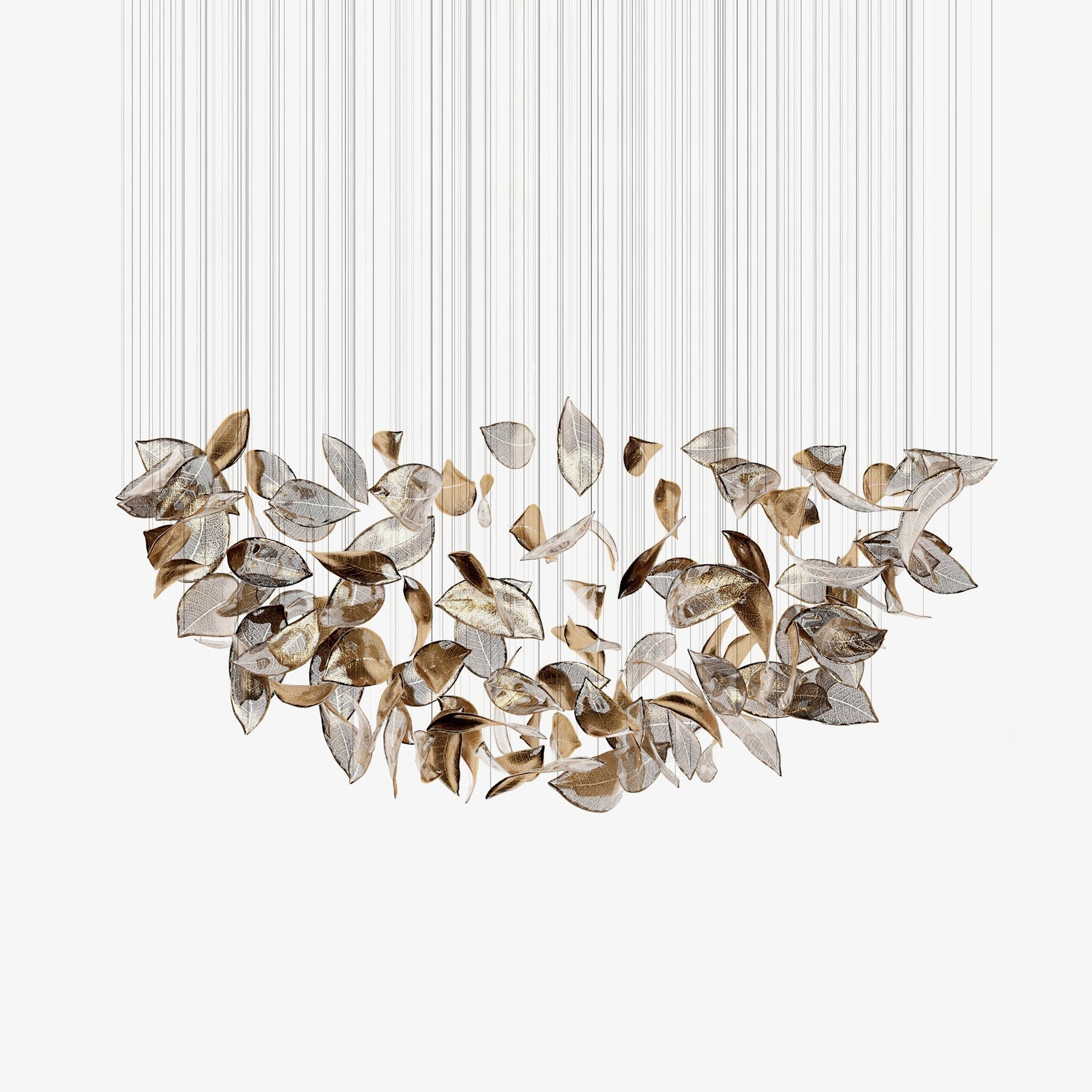Darien Iridescent Leaf Pendant Light-Neutral Decor