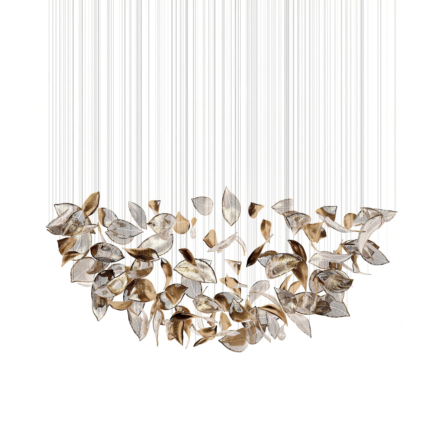 Darien Iridescent Leaf Pendant Light-Neutral Decor
