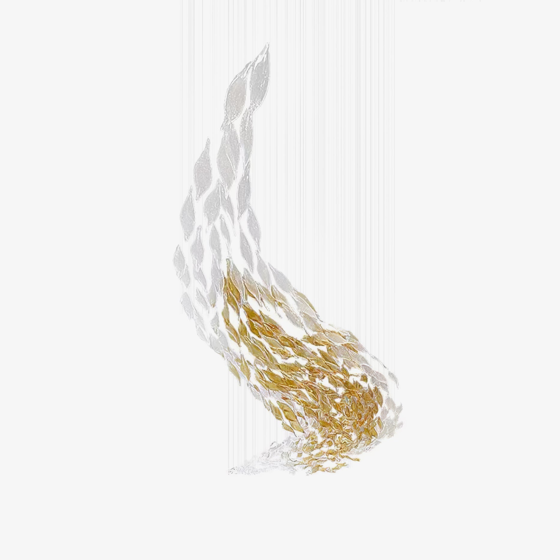 Vamararae Leaf Glass Cascade Chandelier-Neutral Decor
