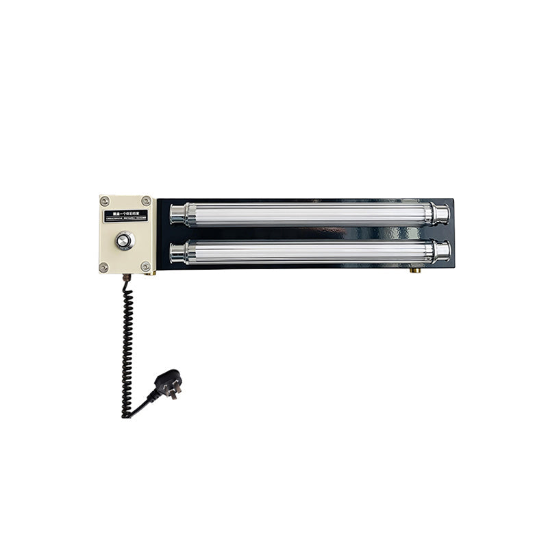 Cutshall lamp, nickel, model L 46cm x W 9cm x H 9cm.