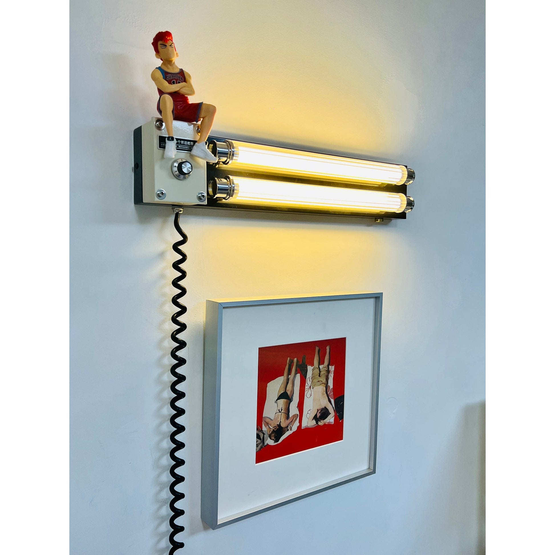 The Cutshall Wall Lamp shown in a modern living room setting.