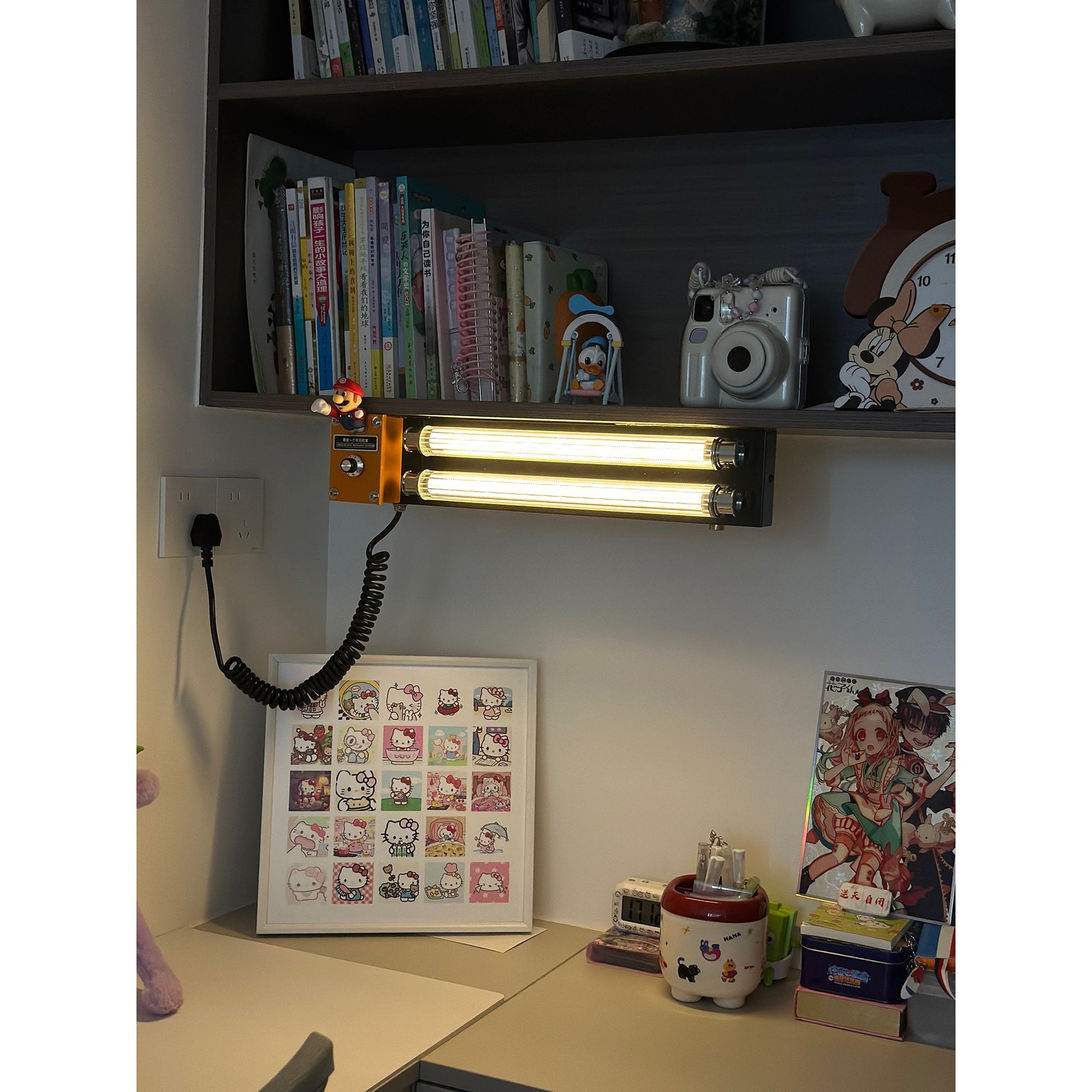 Cutshall Plug-in Wall Lamp, nickel, front view.