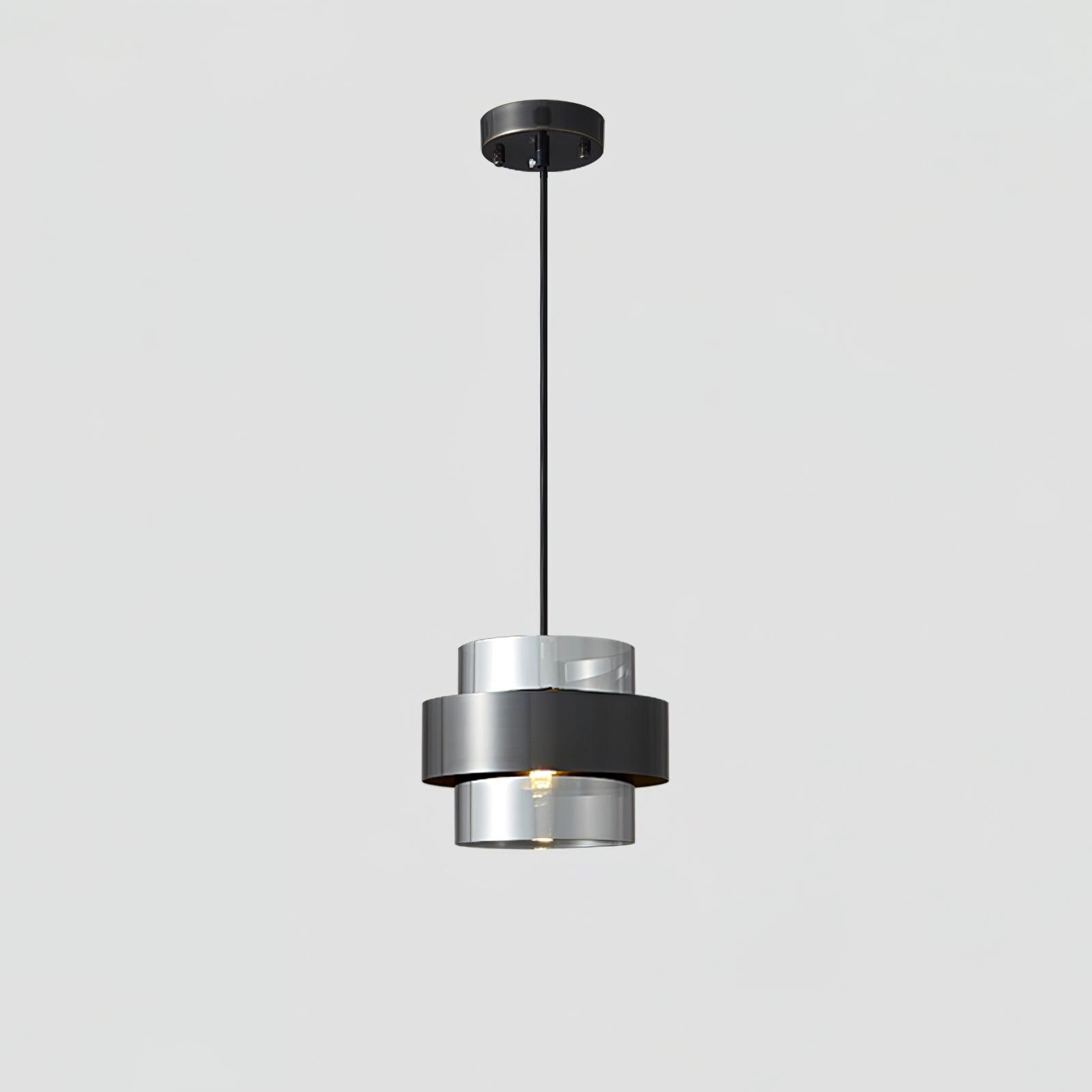 Revelo Pendant Lamp Brass Cylinder Glass Contemporary-Neutral Decor