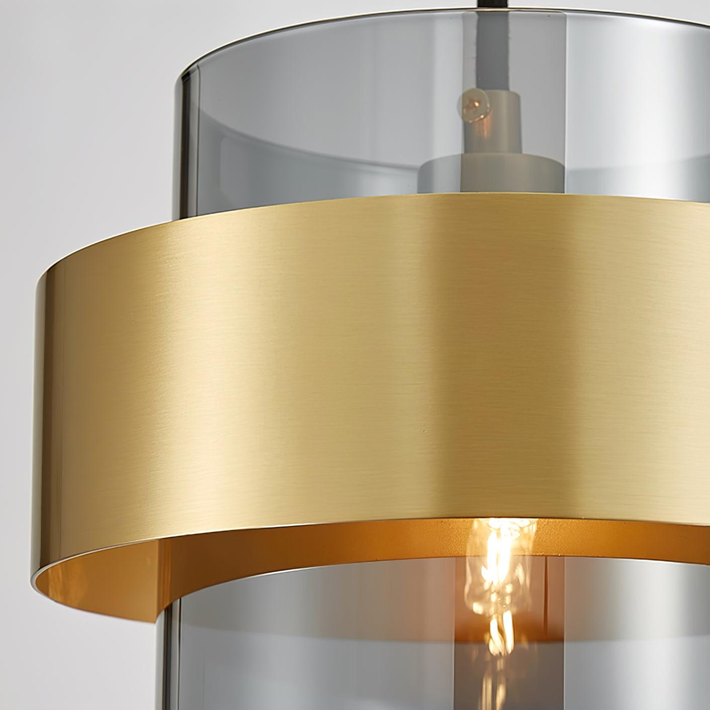 Revelo Pendant Lamp Brass Cylinder Glass Contemporary-Neutral Decor