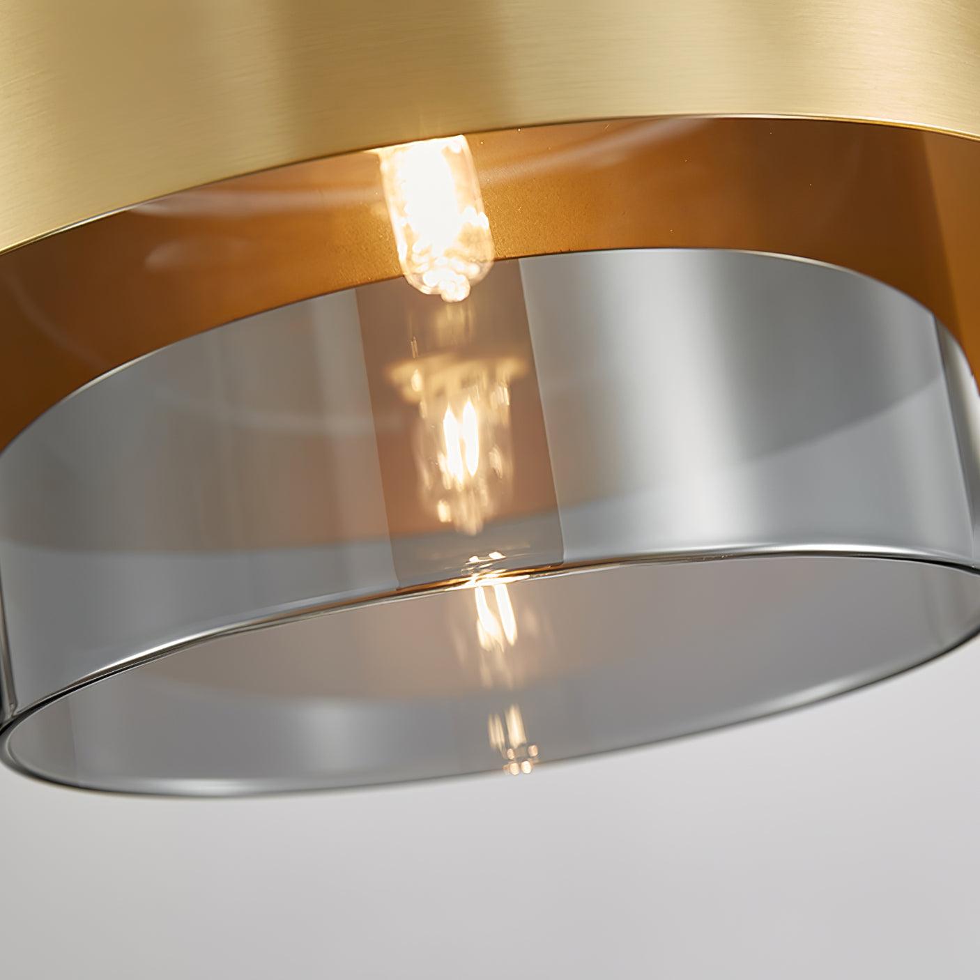 Revelo Pendant Lamp Brass Cylinder Glass Contemporary-Neutral Decor