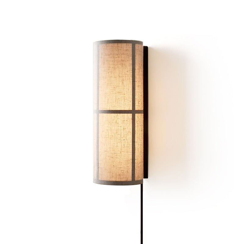 Ivoren Cylinder Nordic Art Plug-in Fabric Wall Lamp-Neutral Decor