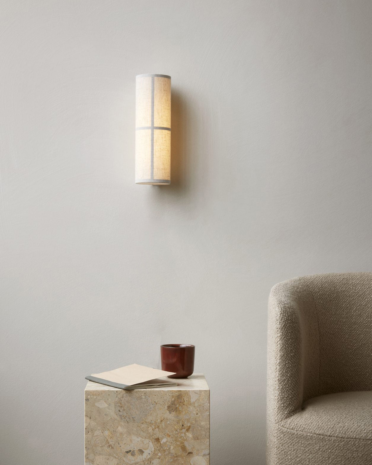 Lustra Wall Lamp Cylinder Fabric Soft Glow-Neutral Decor