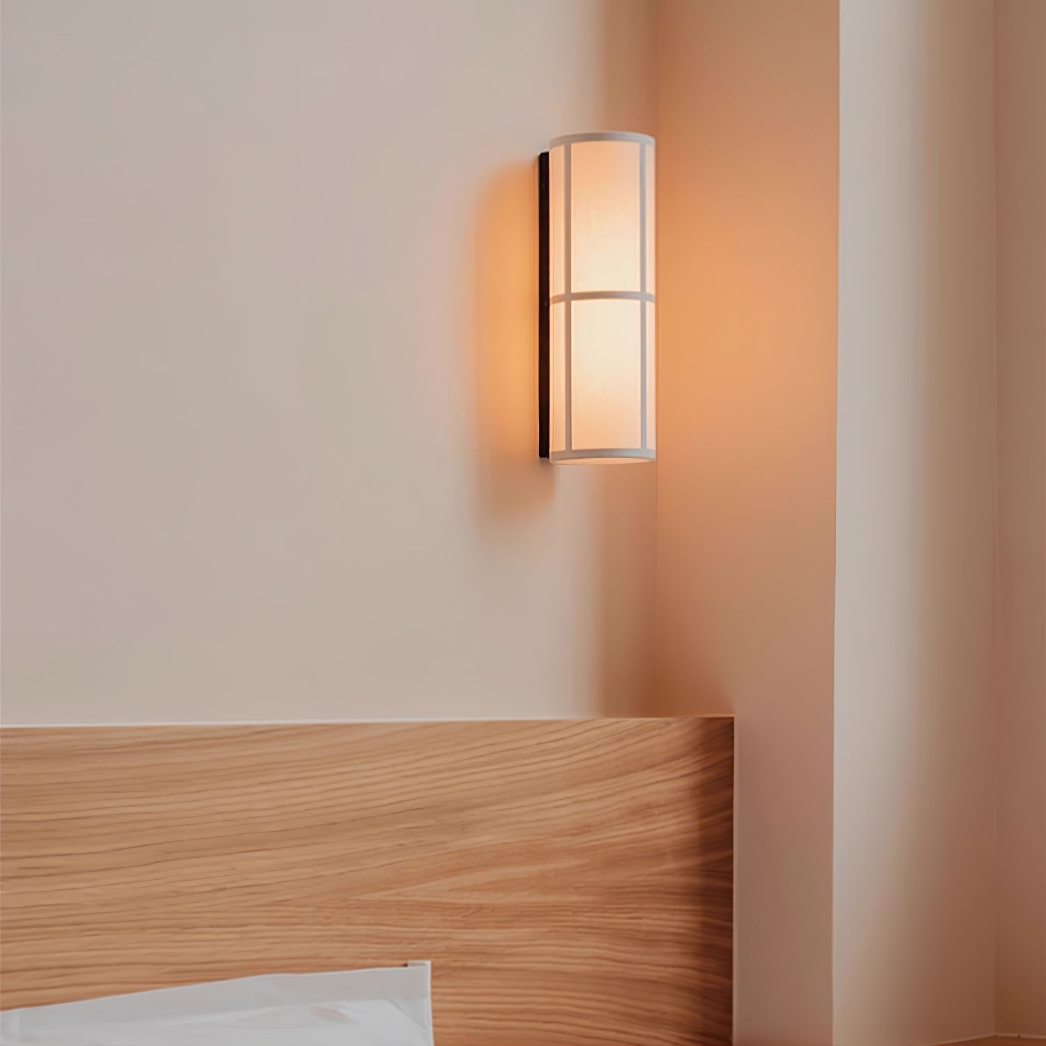 Ivoren Cylinder Nordic Art Plug-in Fabric Wall Lamp-Neutral Decor