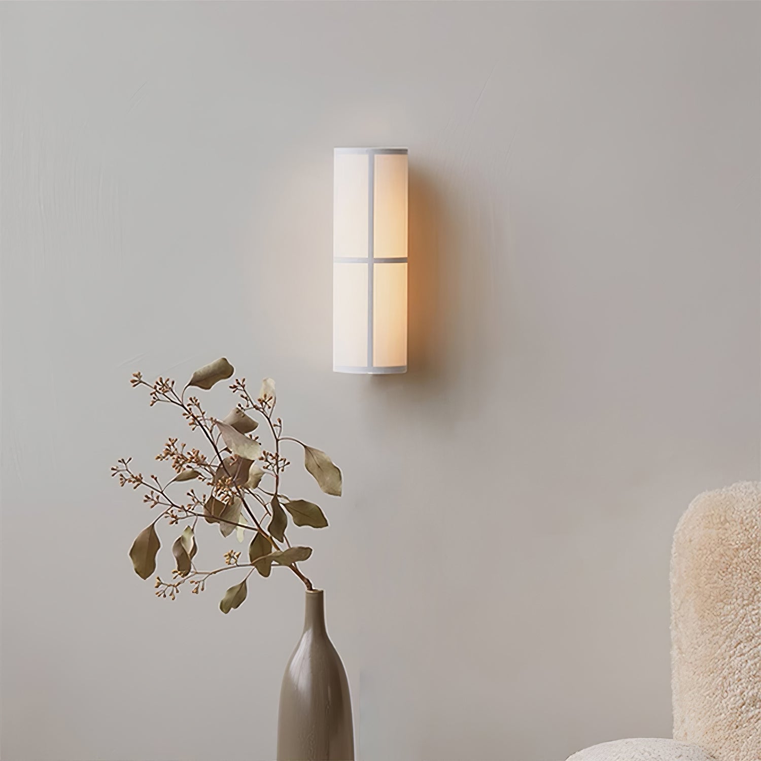 Lustra Wall Lamp Cylinder Fabric Soft Glow-Neutral Decor